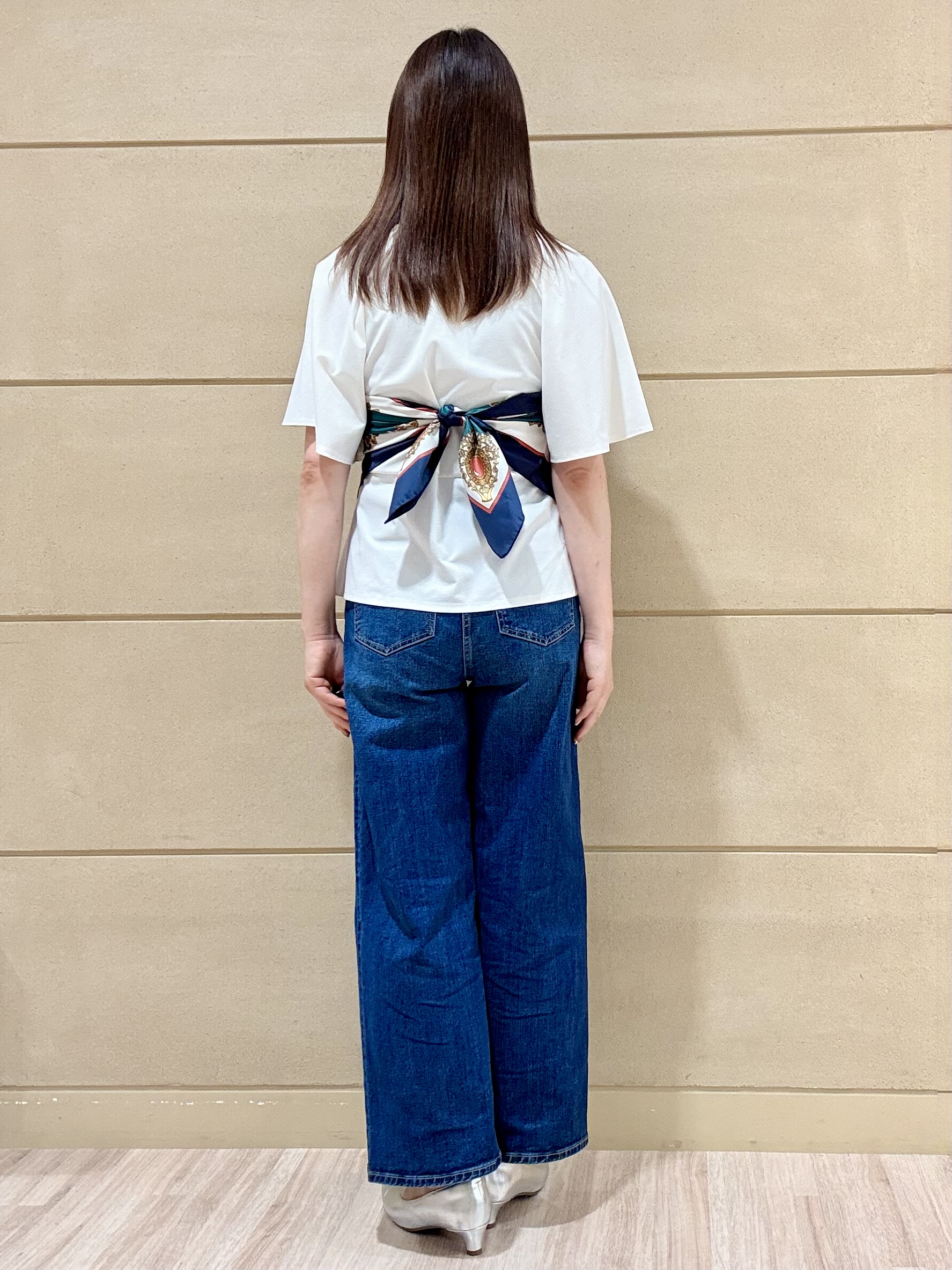 Marさんの「Reflect｜【UVカット／接触冷感／吸水速乾】フレアスリーブペプラムカットソー」を使ったコーディネート