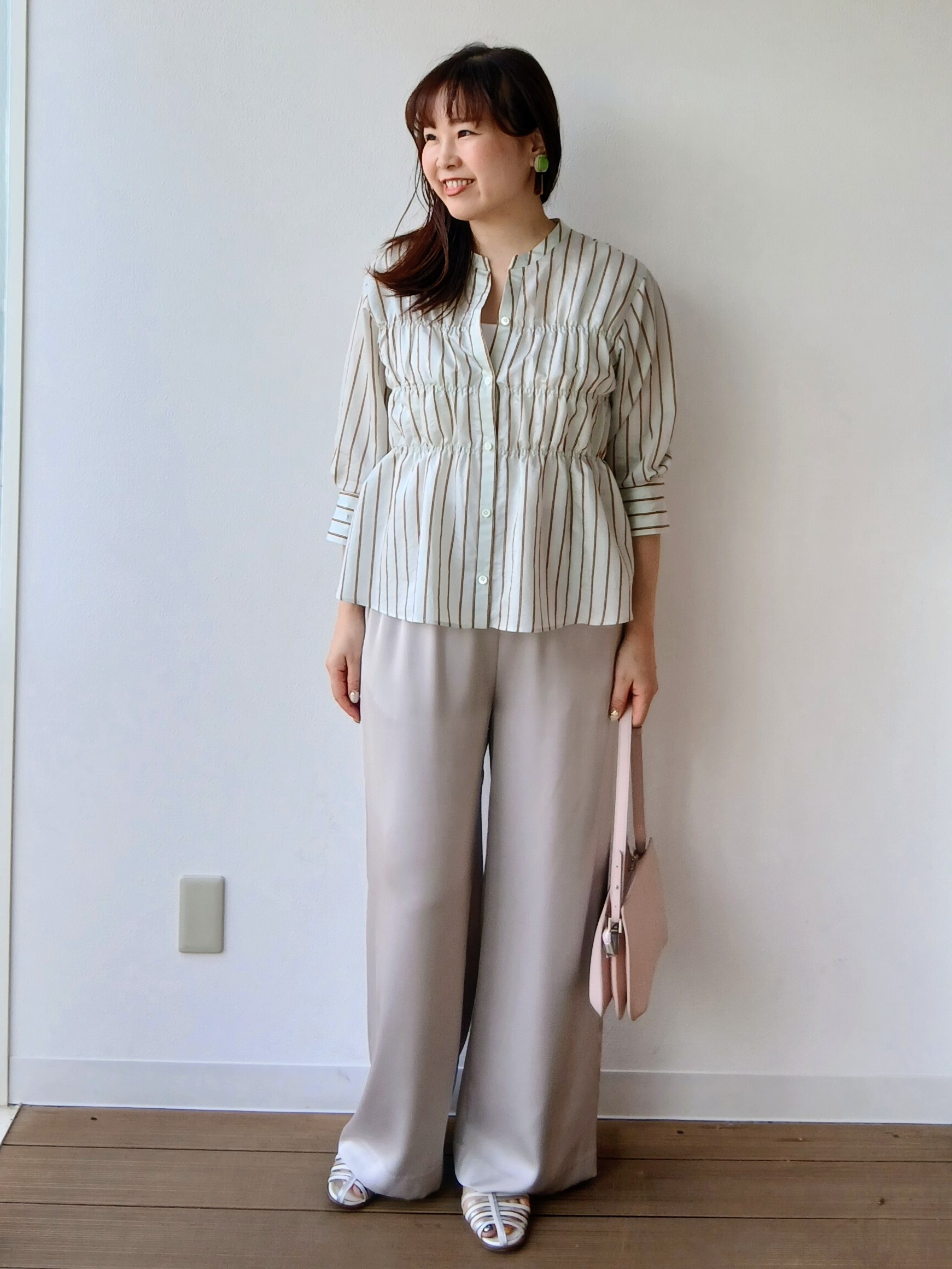 なみきさんの「UNTITLED｜ストライプシャーリングブラウス」を使ったコーディネート