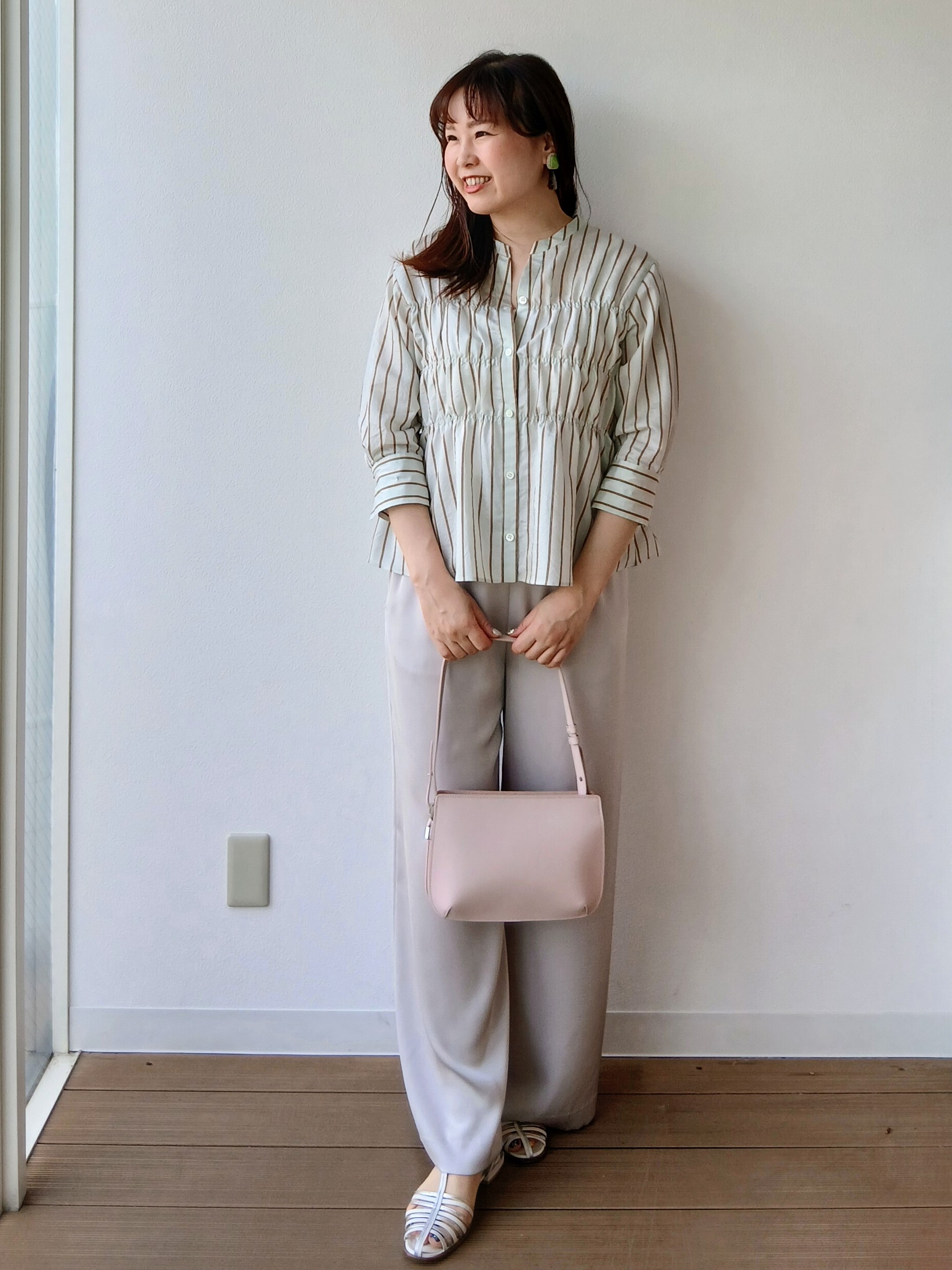 なみきさんの「UNTITLED｜ストライプシャーリングブラウス」を使ったコーディネート