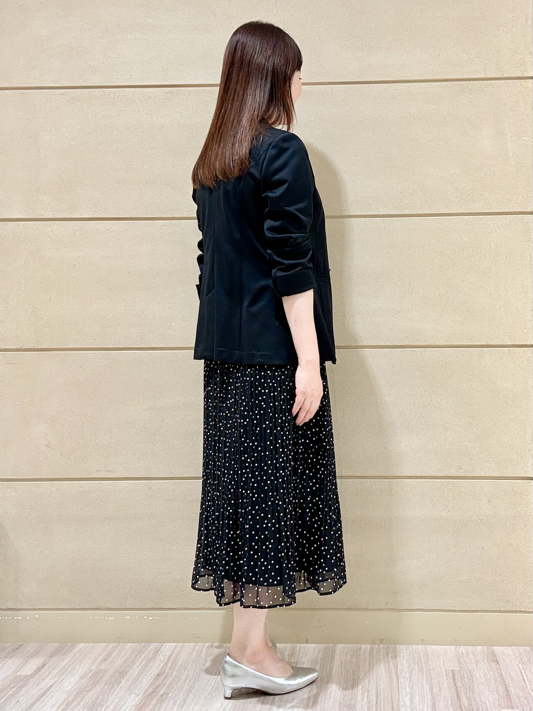 Marさんの「Reflect｜【セットアップ／手洗い可】ドット柄シアーブラウス」を使ったコーディネート