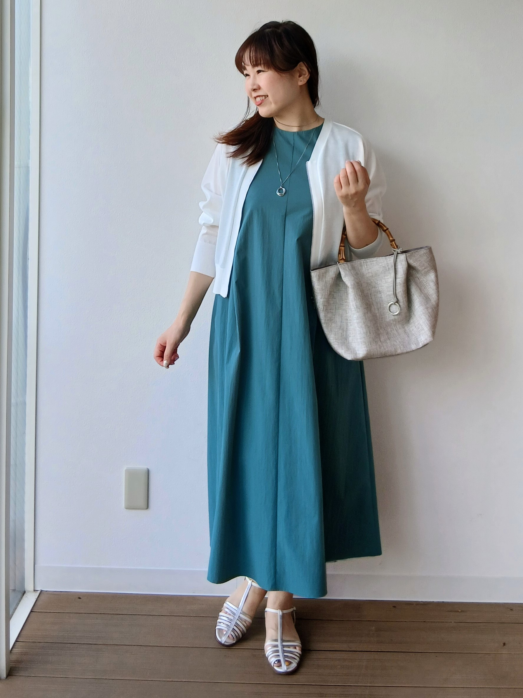 なみきさんの「UNTITLED｜【接触冷感/UVカット/吸水速乾】Aラインロングワンピース」を使ったコーディネート