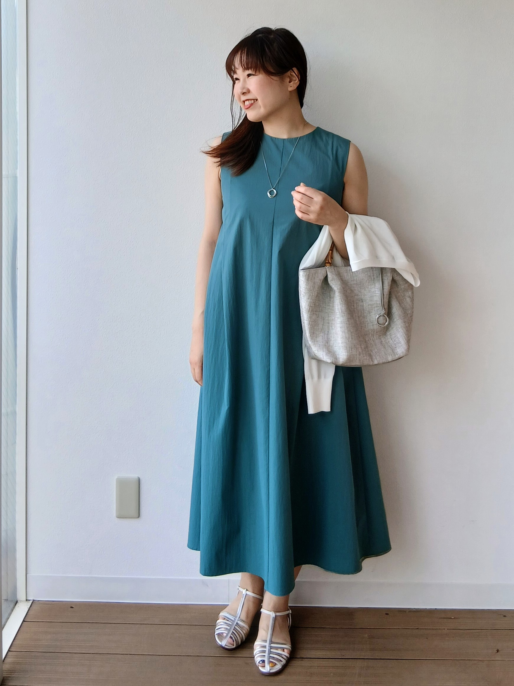 なみきさんの「UNTITLED｜【接触冷感/UVカット/吸水速乾】Aラインロングワンピース」を使ったコーディネート