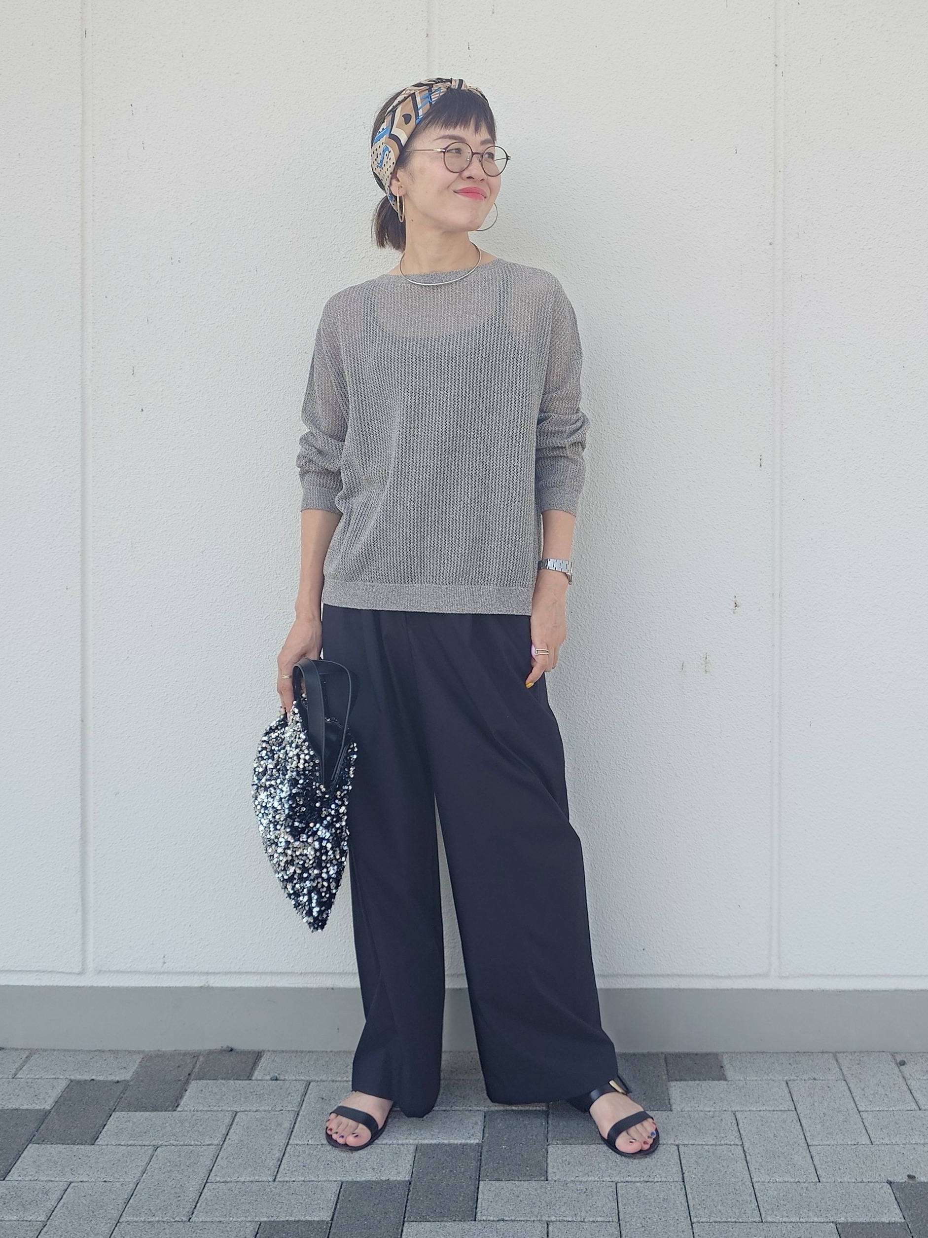 MUTSUKOさんの「UNTITLED｜シアーメッシュニット」を使ったコーディネート