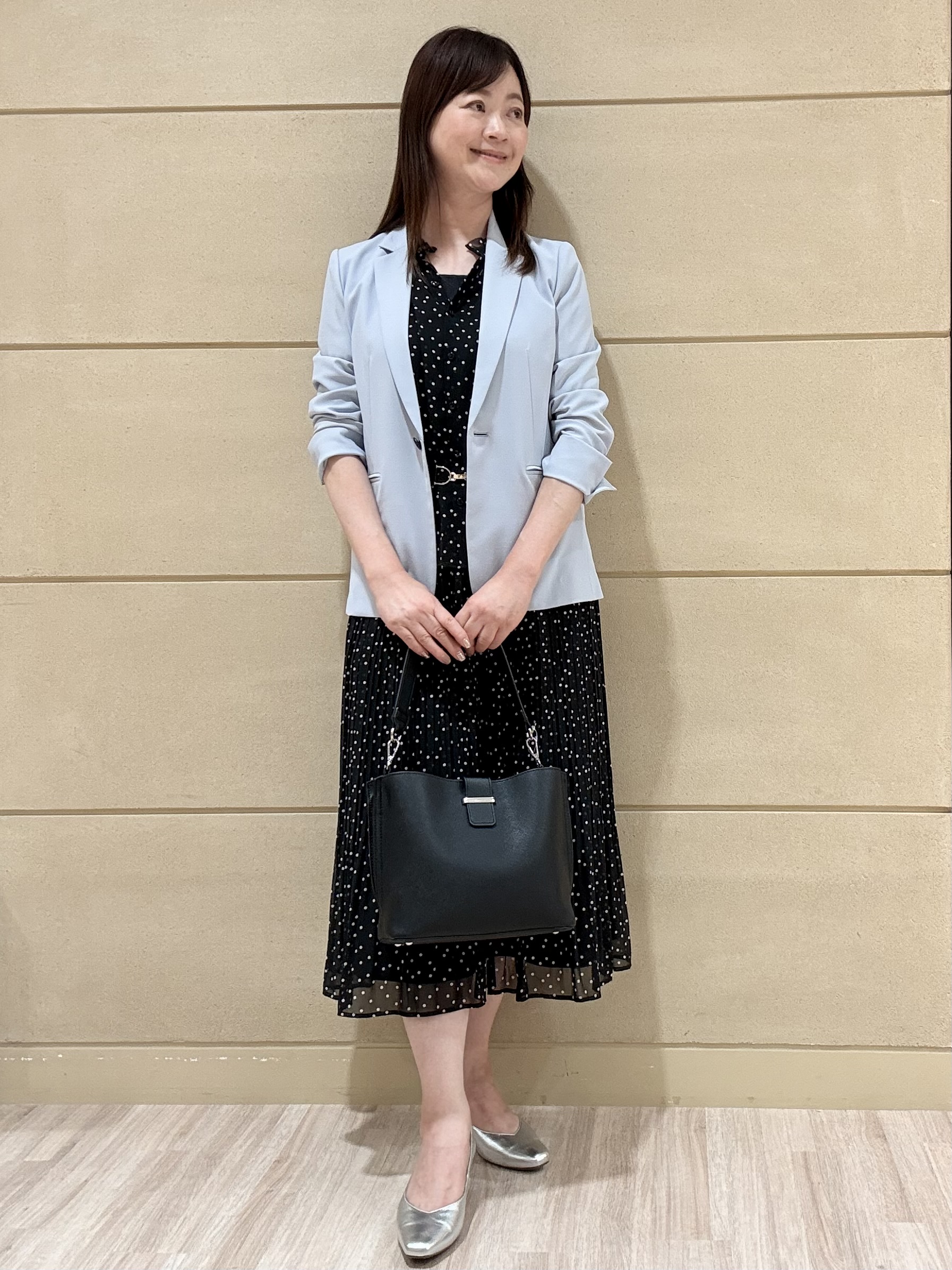 Marさんの「Reflect｜【セットアップ／手洗い可】ドット柄シアーブラウス」を使ったコーディネート