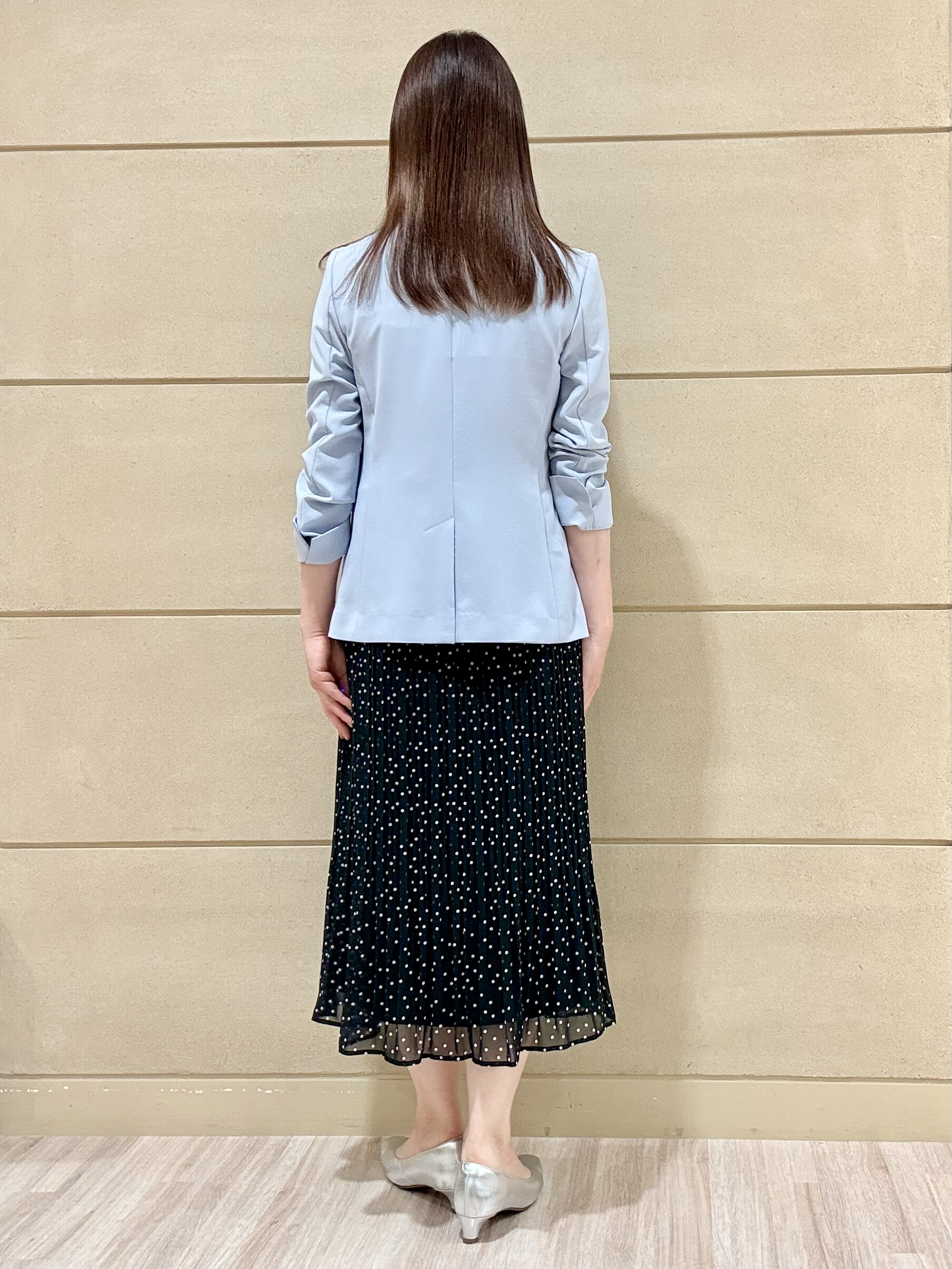 Marさんの「Reflect｜【セットアップ／手洗い可】ドット柄シアーブラウス」を使ったコーディネート