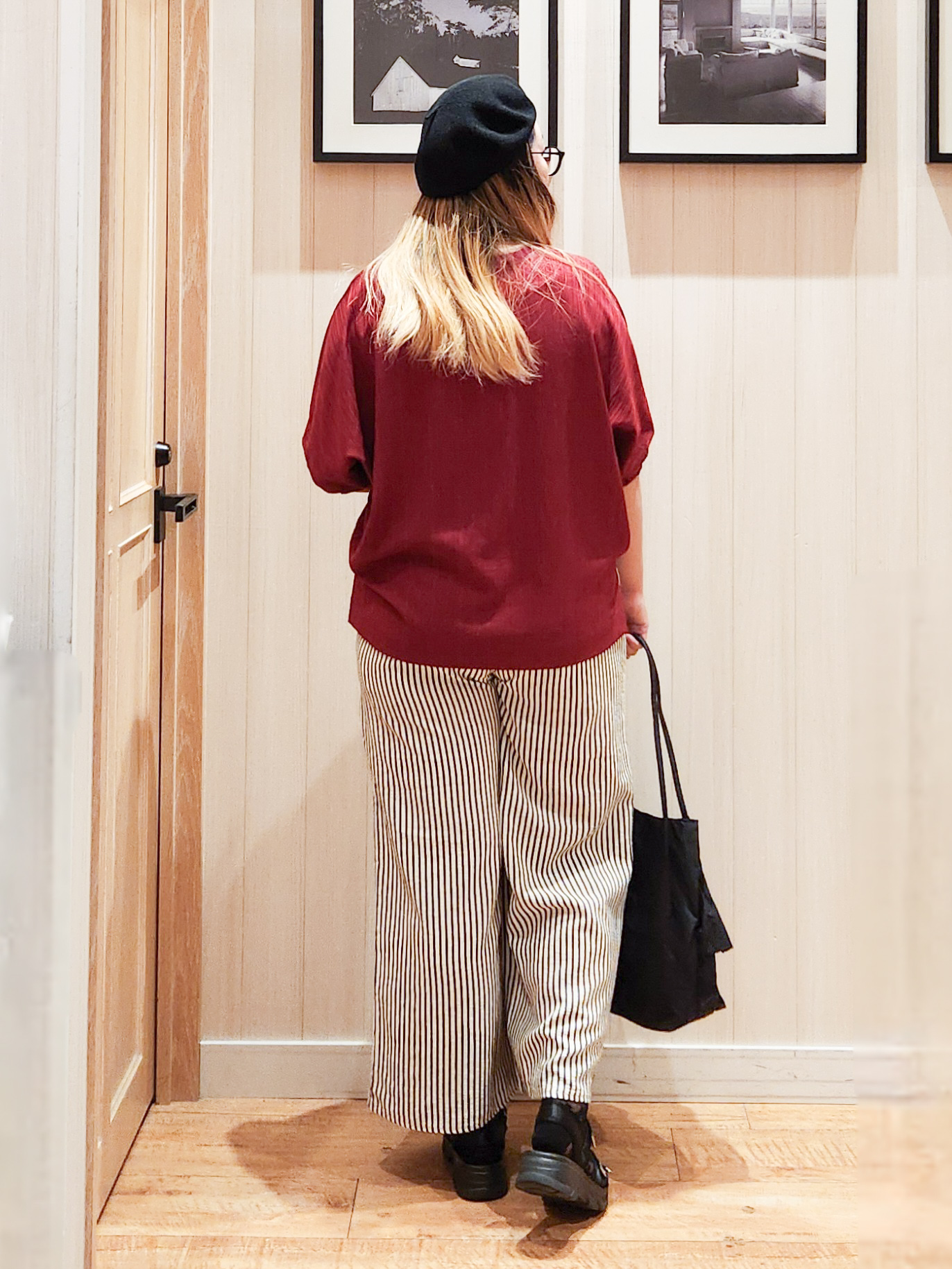れーやんさんの「SHOO･LA･RUE｜【インせず着られる/洗濯後しわになりにくい】シボシボドルマンブラウス」を使ったコーディネート
