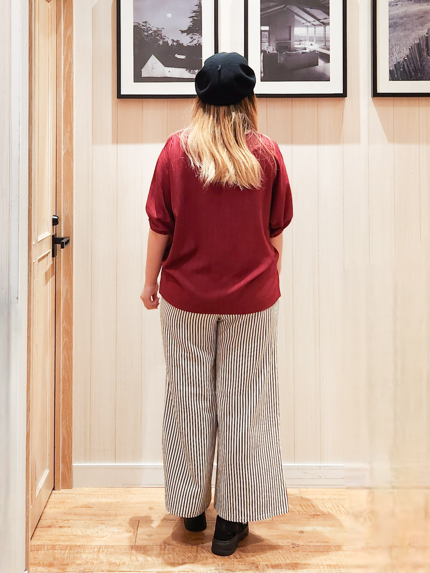 れーやんさんの「SHOO･LA･RUE｜【インせず着られる/洗濯後しわになりにくい】シボシボドルマンブラウス」を使ったコーディネート
