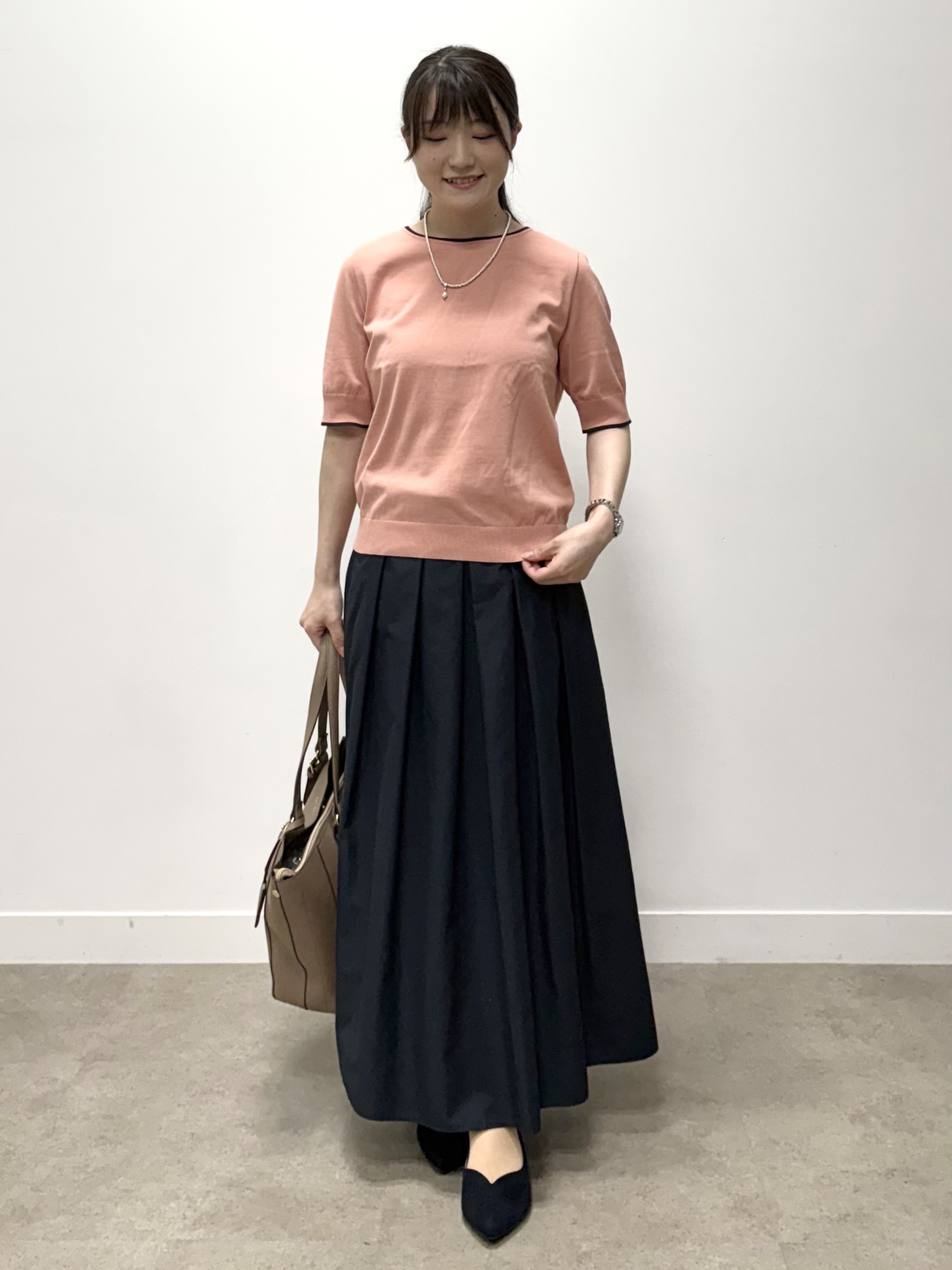 mikiさんの「Reflect｜【手洗い可】タックプリーツ フレアスカート」を使ったコーディネート