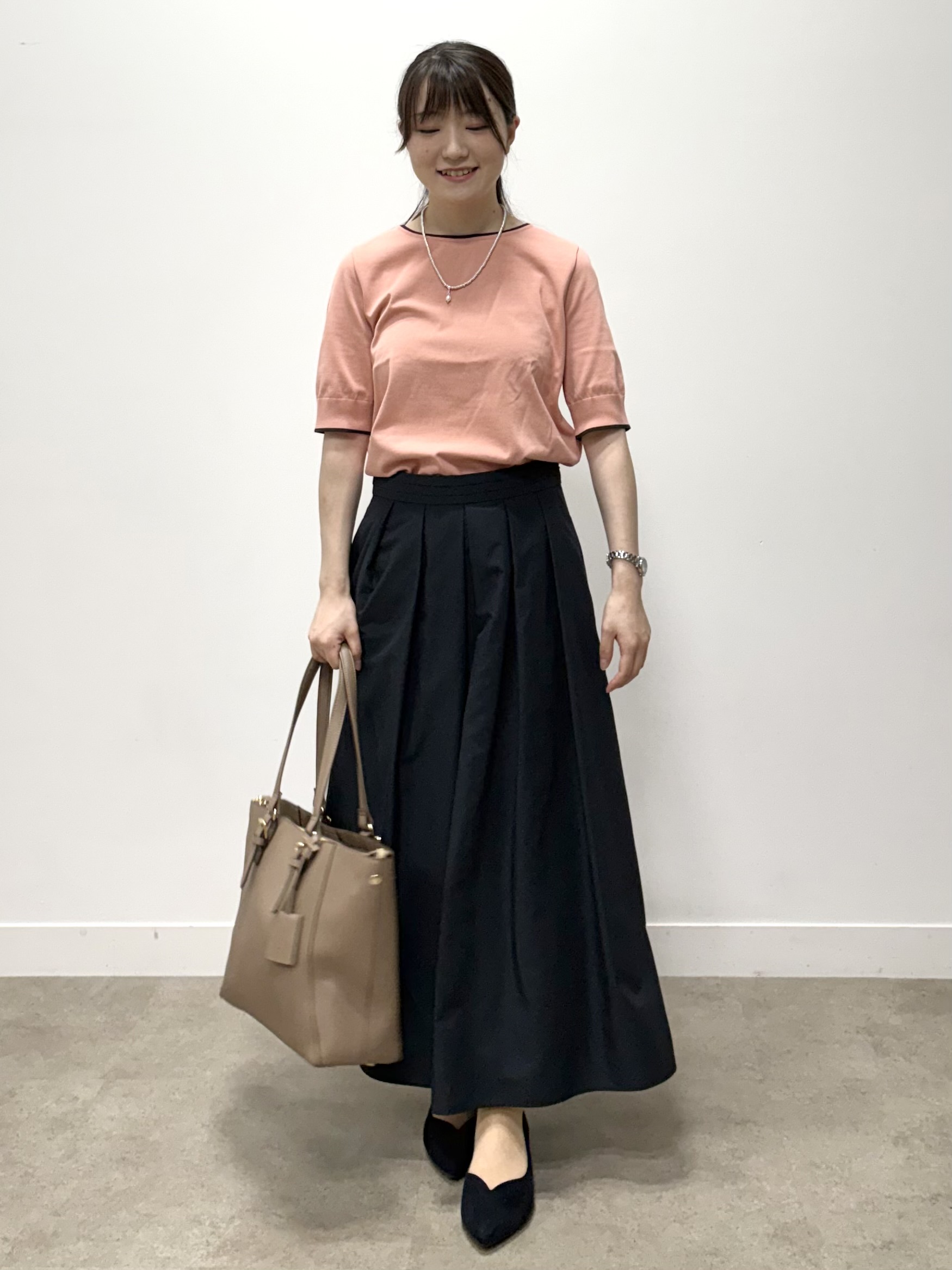 mikiさんの「Reflect｜【手洗い可】タックプリーツ フレアスカート」を使ったコーディネート