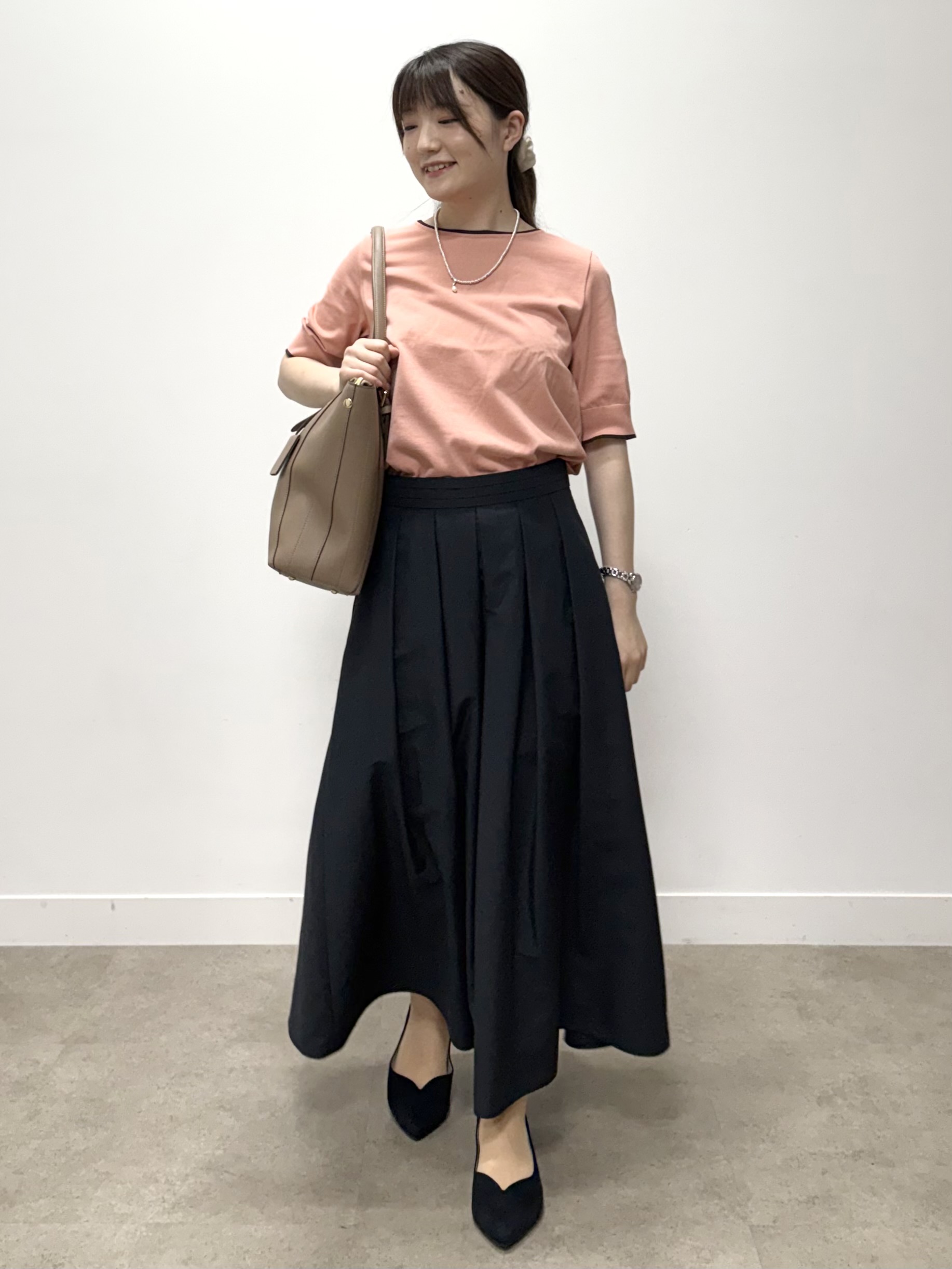 mikiさんの「Reflect｜【手洗い可】タックプリーツ フレアスカート」を使ったコーディネート