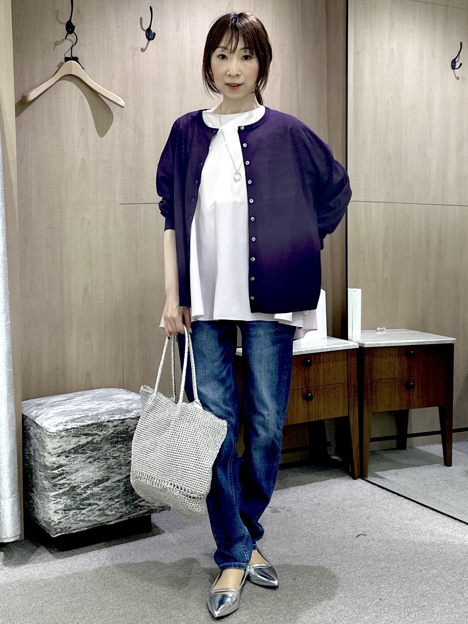Miwaさんの「UNTITLED｜【アンサンブル可】前後2WAYカーディガン」を使ったコーディネート