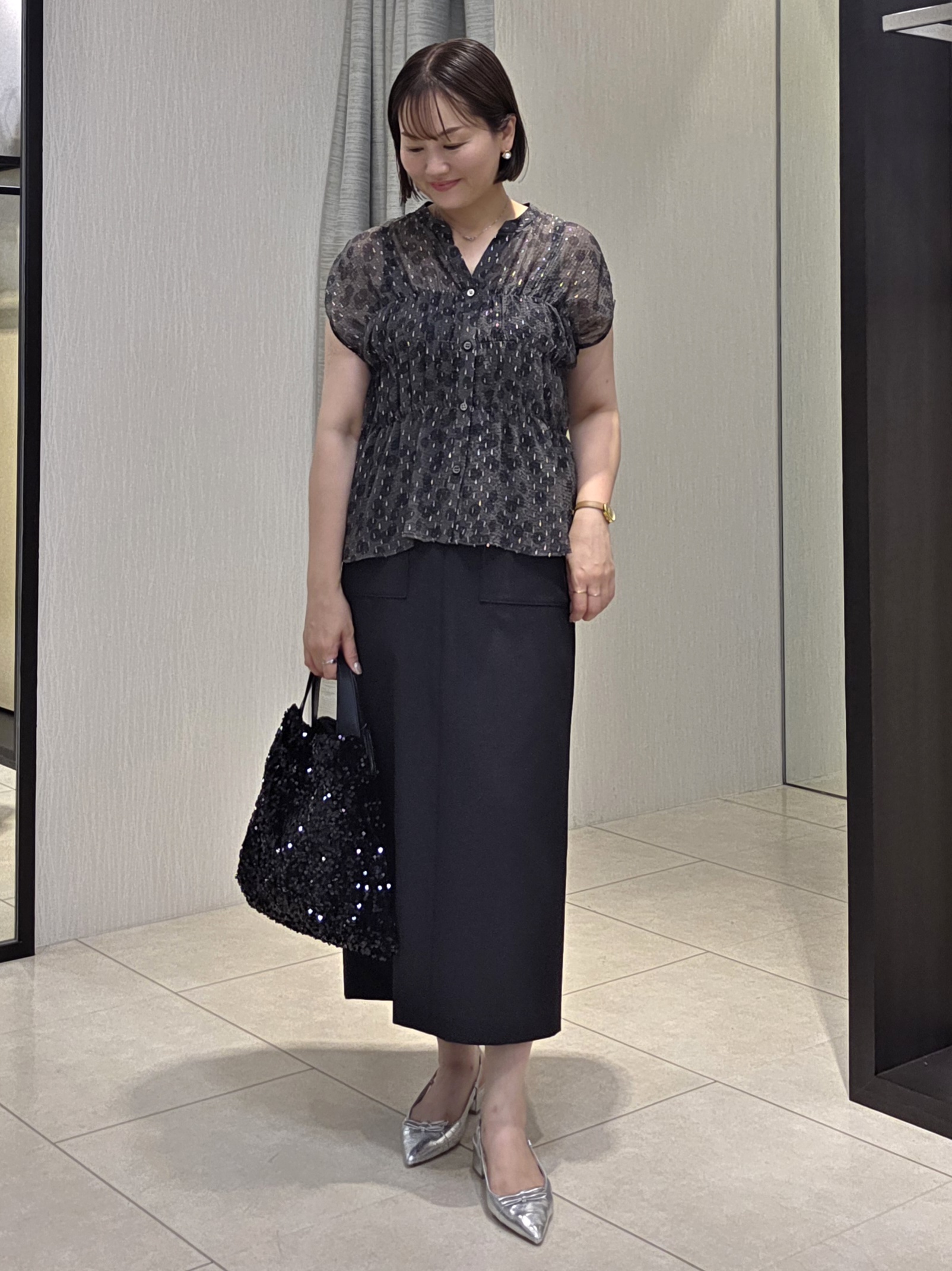naokoさんの「UNTITLED｜ヴィンテージドットブラウス」を使ったコーディネート