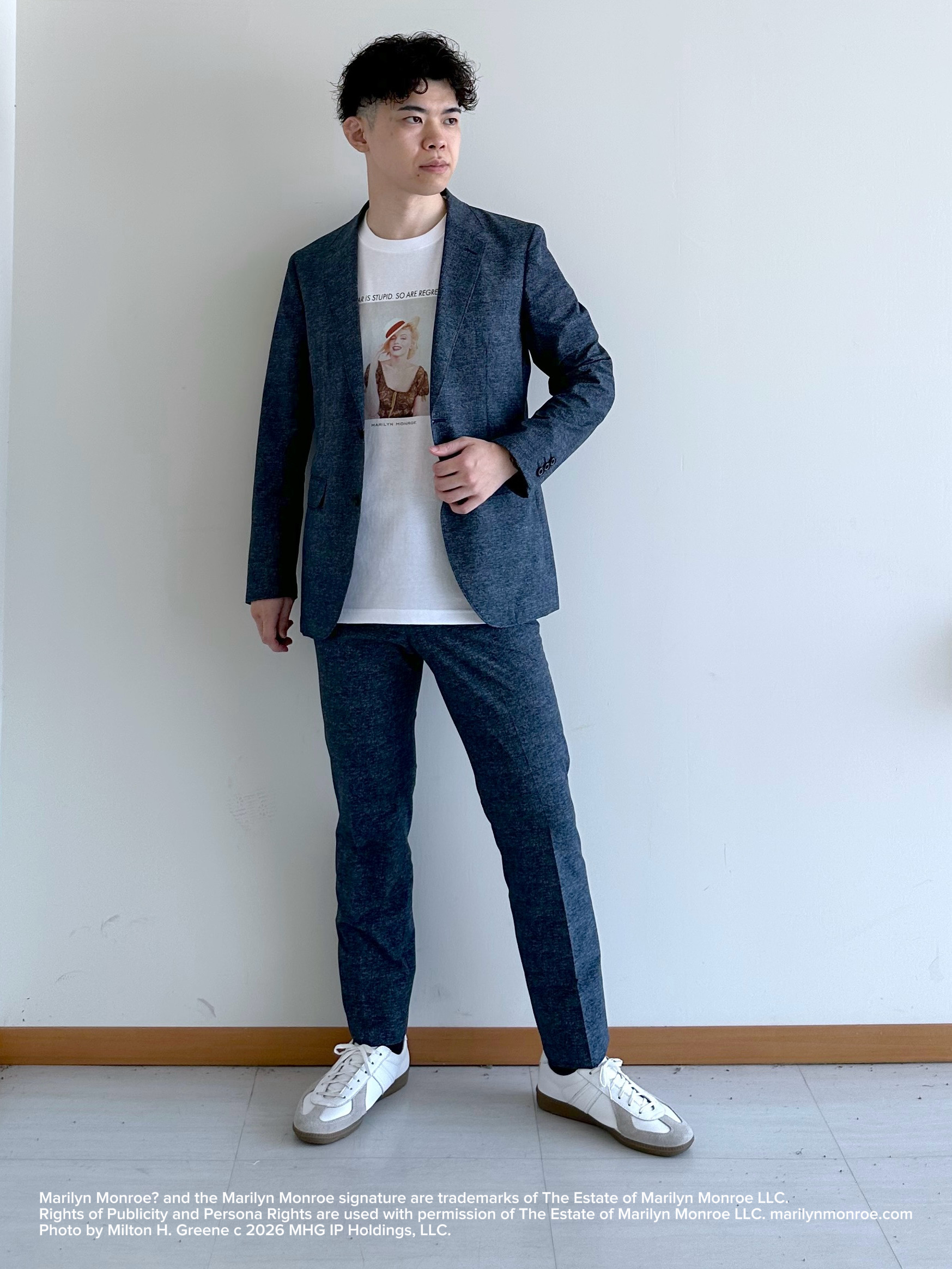 イッシーさんの「TAKEO KIKUCHI｜【抗菌防臭】COOL DOTS（R）ドビープリント ジャケット」を使ったコーディネート
