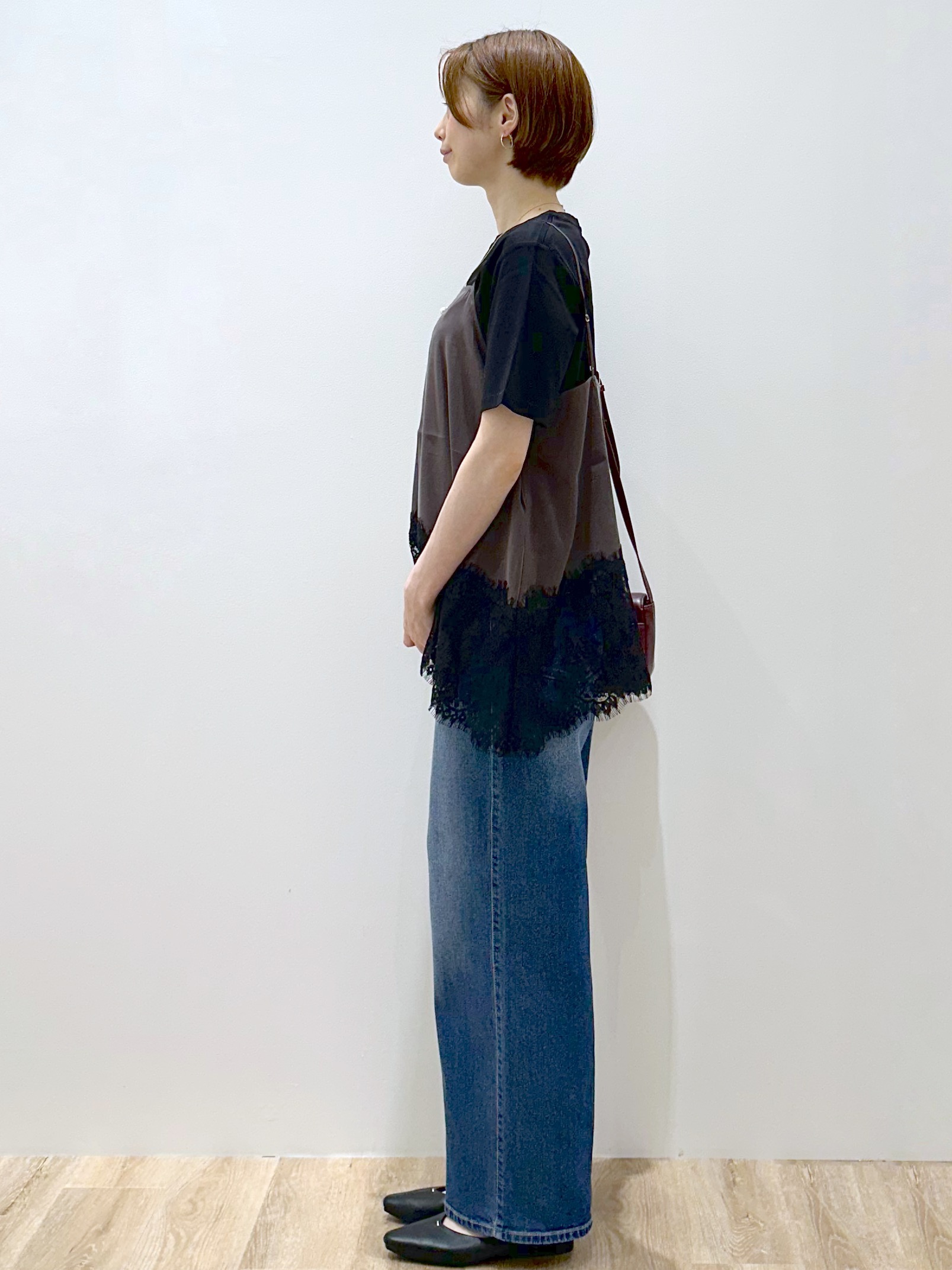 yurieさんの「OPAQUE.CLIP｜裾レース マットサテンキャミ【洗濯機OK】」を使ったコーディネート
