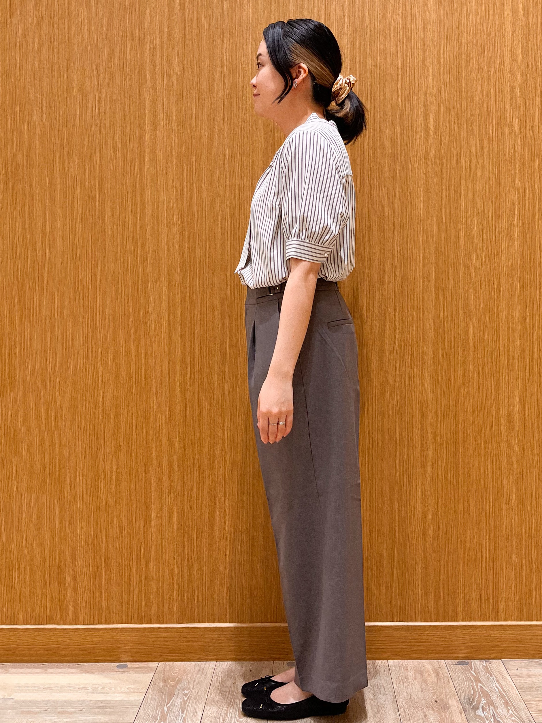 aさんの「OPAQUE.CLIP｜ジョーゼットボウタイブラウス【洗濯機OK】」を使ったコーディネート