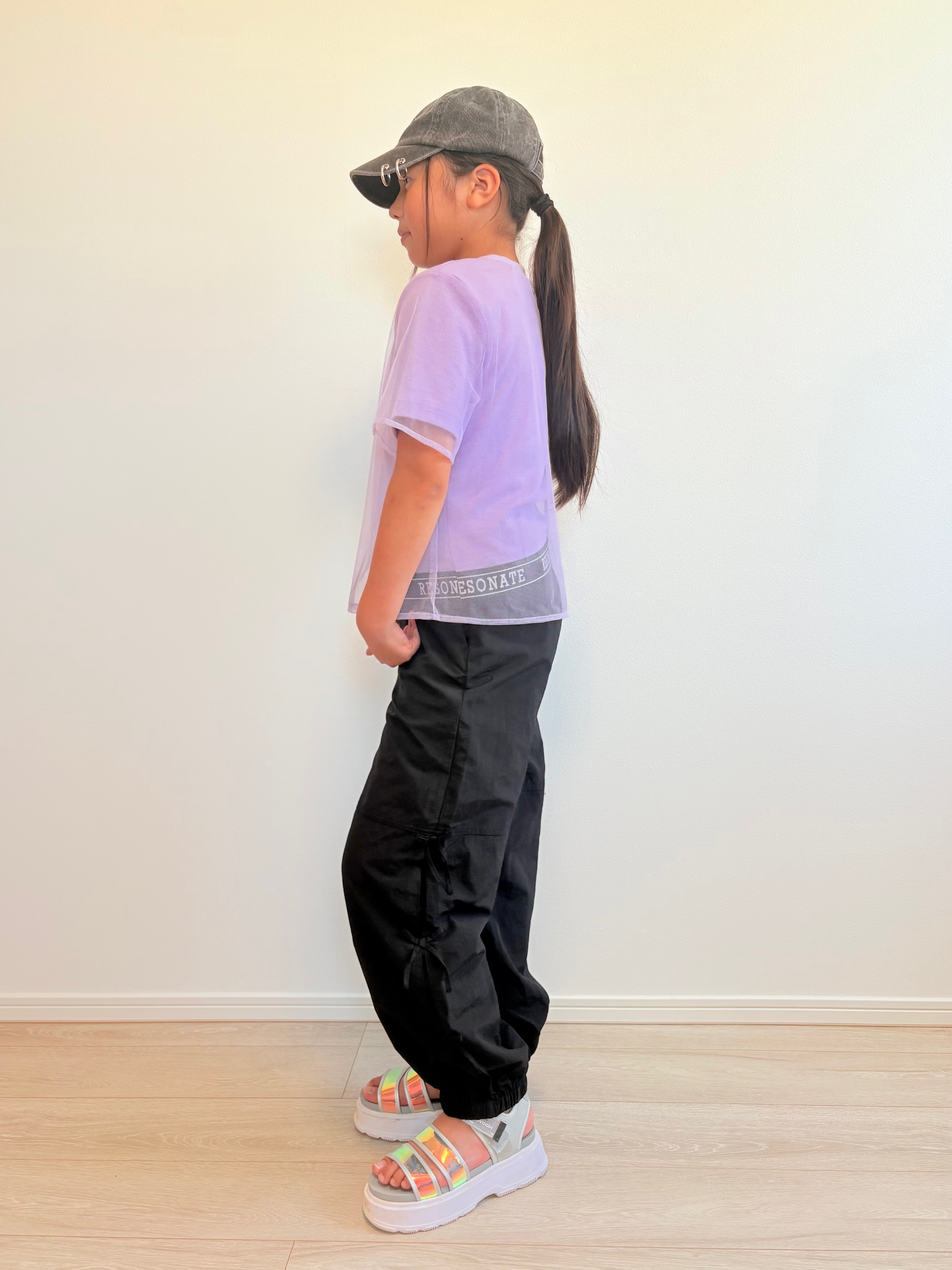 YUMIさんの「SHOO･LA･RUE｜【110-150cm】メッシュデザインTシャツ」を使ったコーディネート