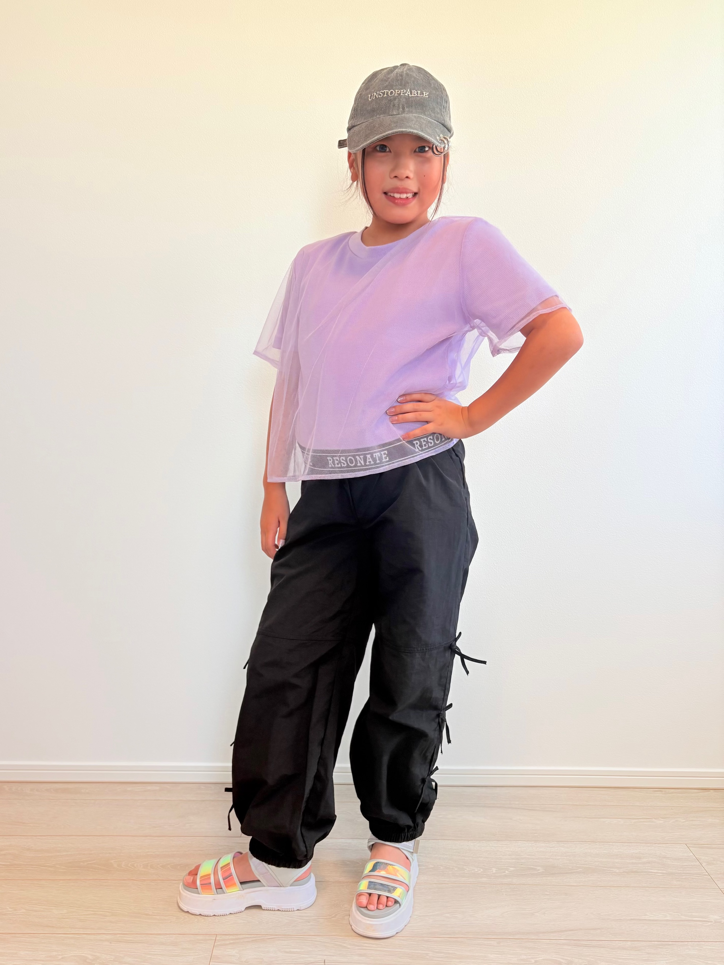 YUMIさんの「SHOO･LA･RUE｜【110-150cm】メッシュデザインTシャツ」を使ったコーディネート
