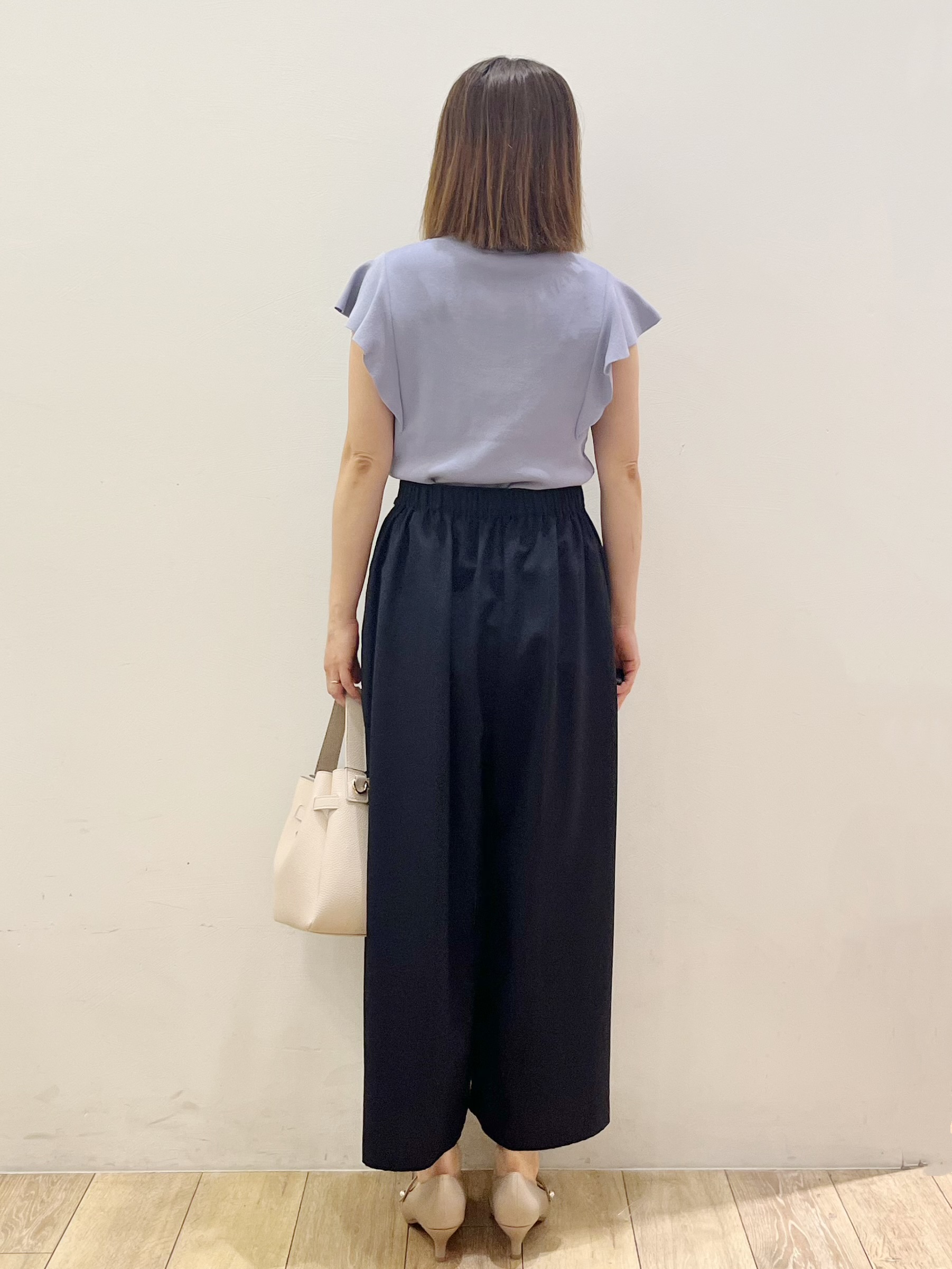 kcさんの「OPAQUE.CLIP｜【UVケア／接触冷感】バイカラーボウタイフリルトップス《洗濯機OK》」を使ったコーディネート