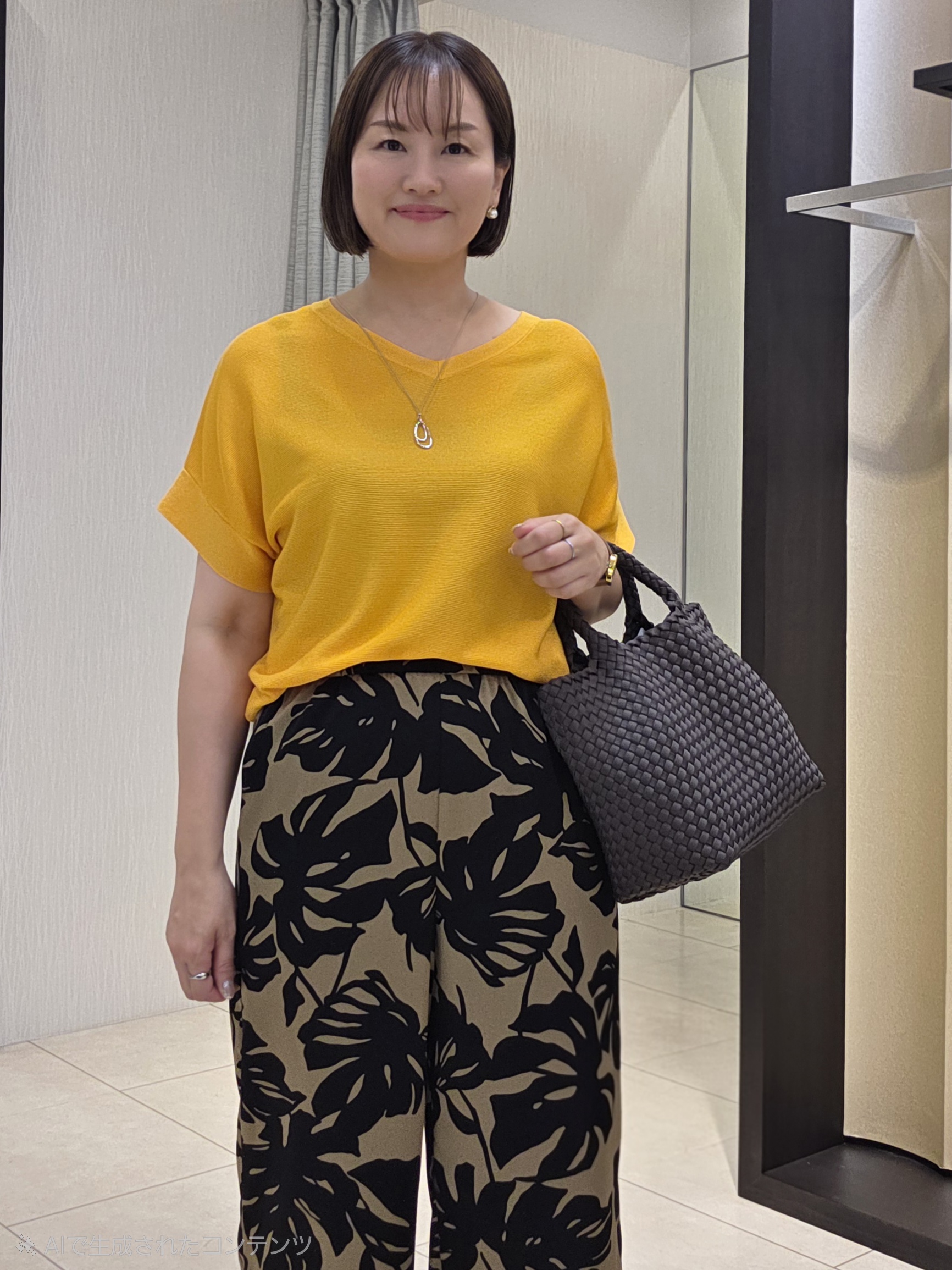 naokoさんの「UNTITLED｜【11色展開/体型カバー】前後2WAYフレンチスリーブニット」を使ったコーディネート