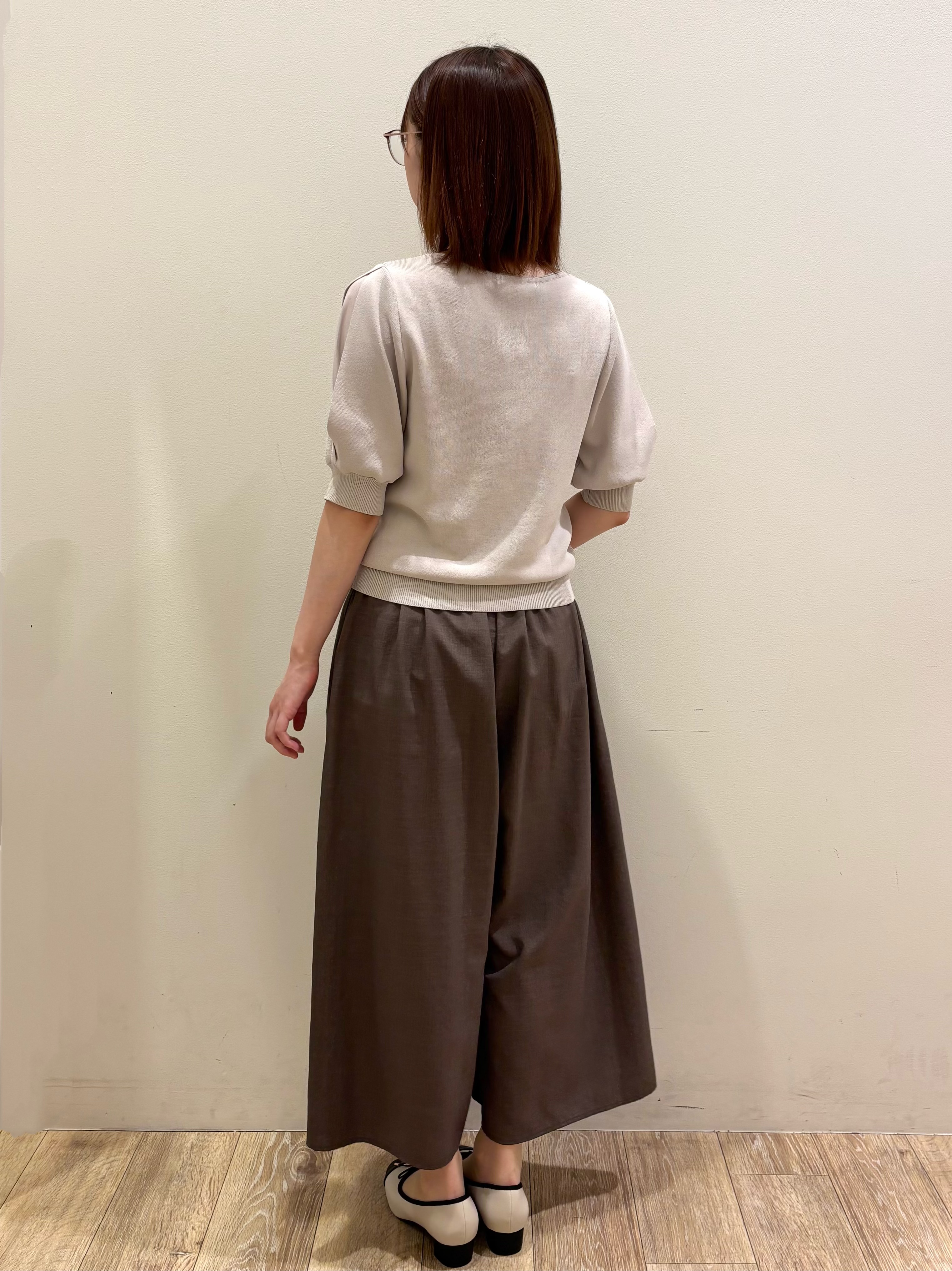 honamiさんの「index｜【接触冷感】クールタッチラップスリーブニット《UVケア／洗濯機OK／XS～3L／9col》」を使ったコーディネート
