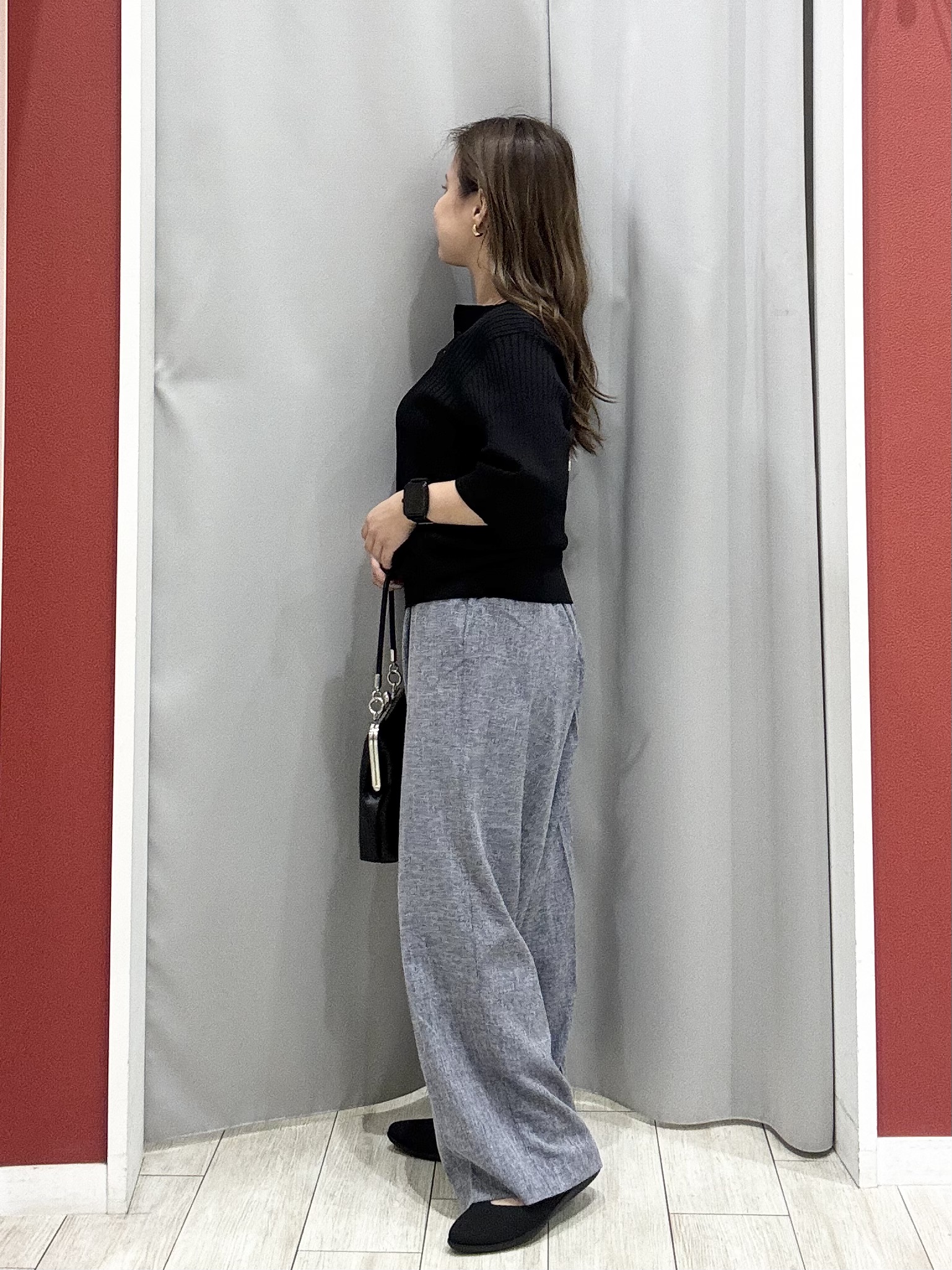 shioさんの「SHOO･LA･RUE｜【S-LL】抜け感ある着こなしに ヘンリーネック リブニット」を使ったコーディネート