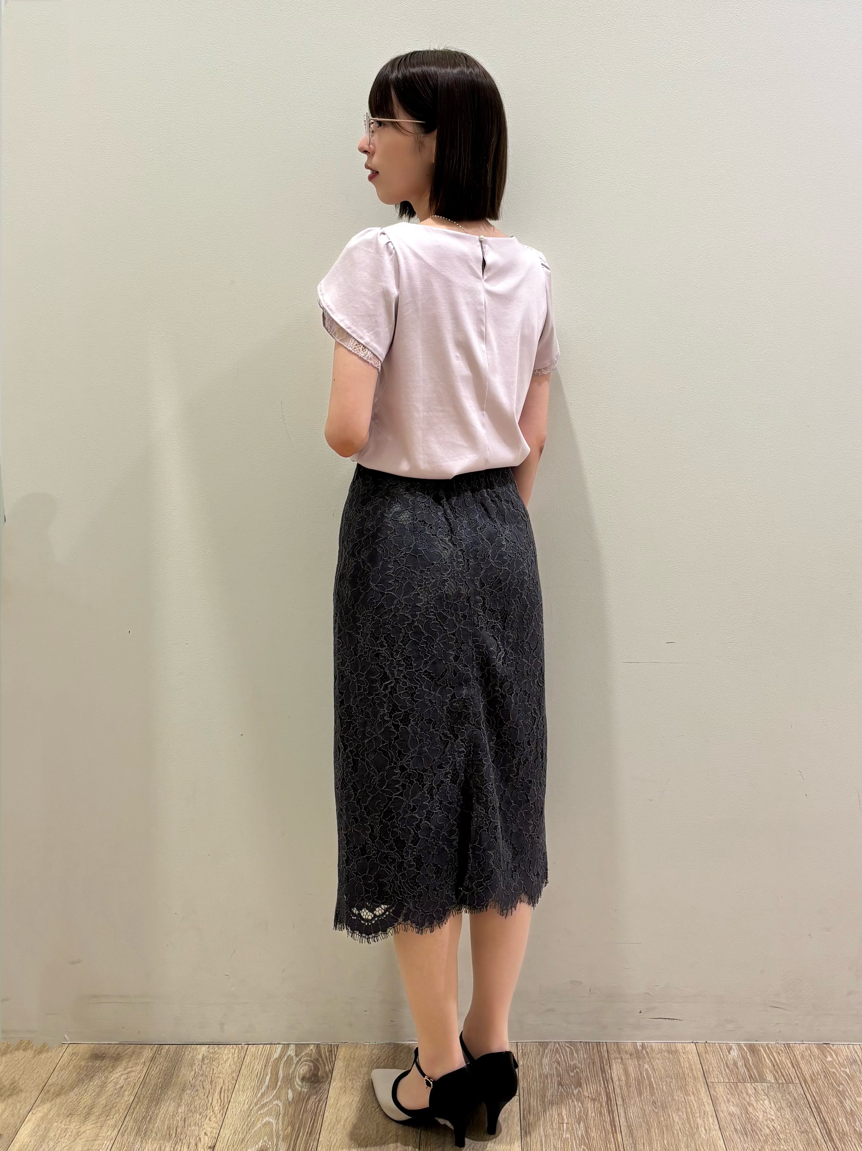 honamiさんの「index｜【接触冷感／UVケア】ハートネックレースレイヤードトップス《洗濯機OK／6col》」を使ったコーディネート
