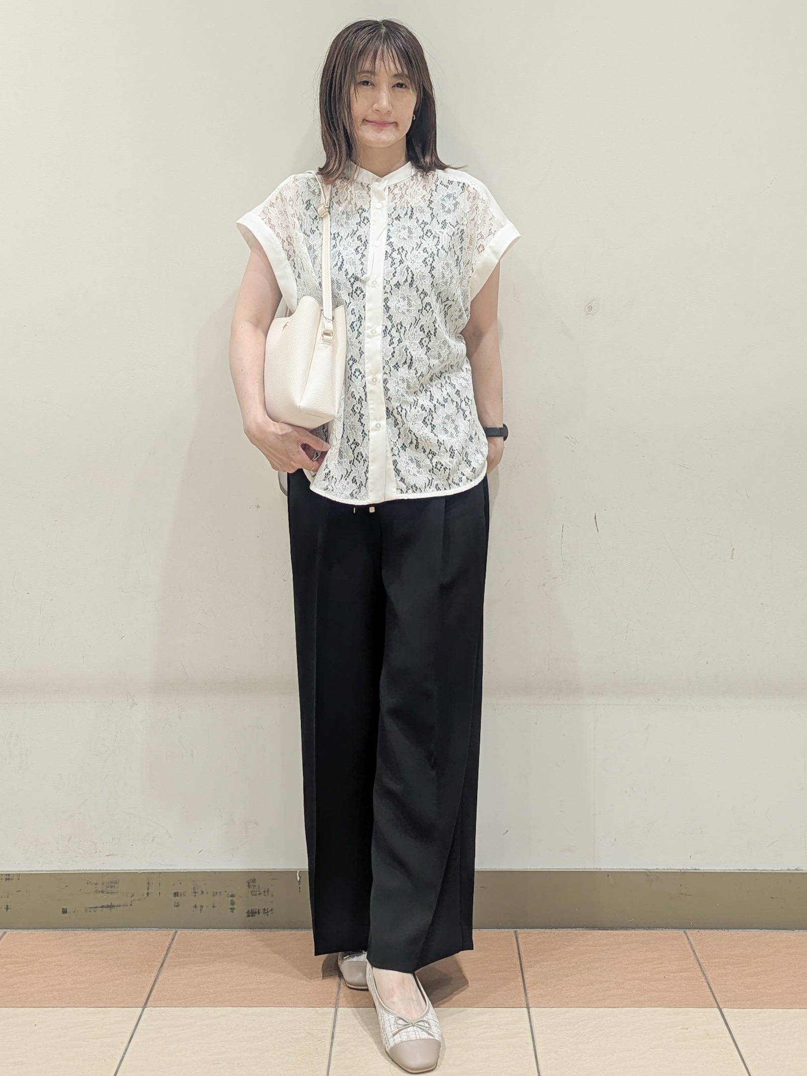 Miさんの「OPAQUE.CLIP｜フロントレースブラウス【洗濯機OK】」を使ったコーディネート