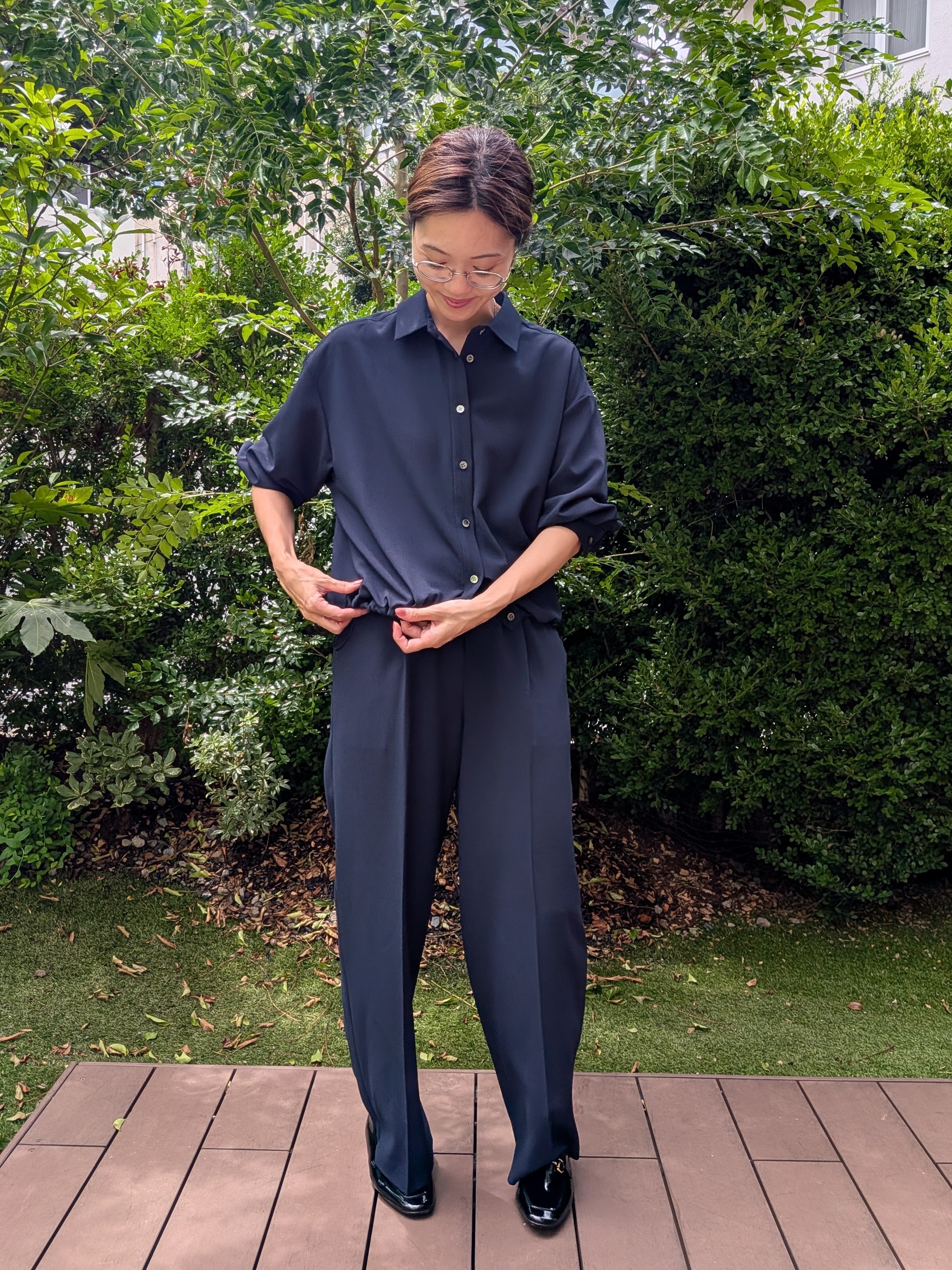 Aさんの「UNTITLED｜【セットアップ可/UVカット/接触冷感】エアリークールドロストシャツ」を使ったコーディネート