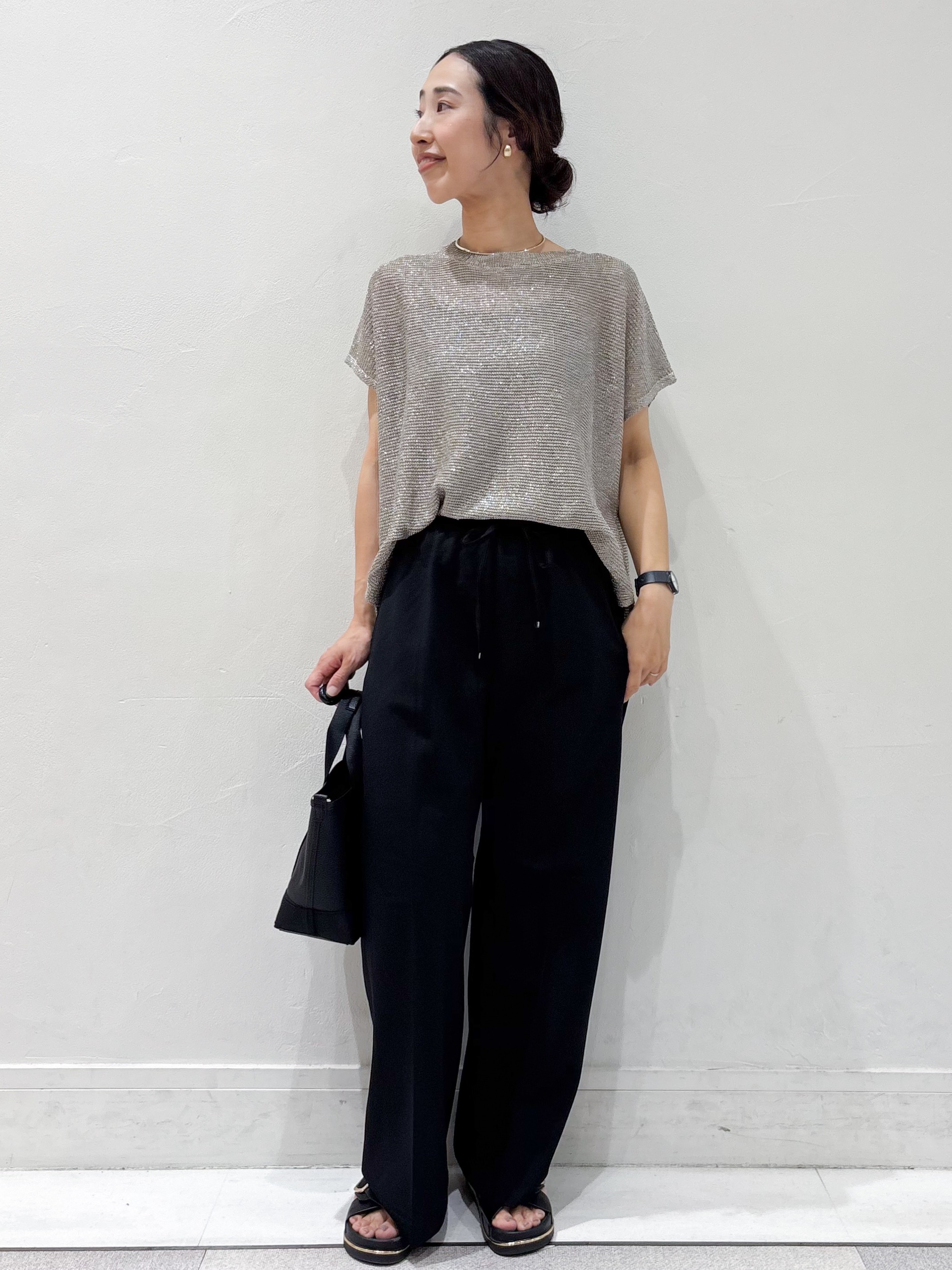 ちえさんの「OPAQUE.CLIP｜ラメメッシュニット【洗濯機OK／抗ピル】」を使ったコーディネート