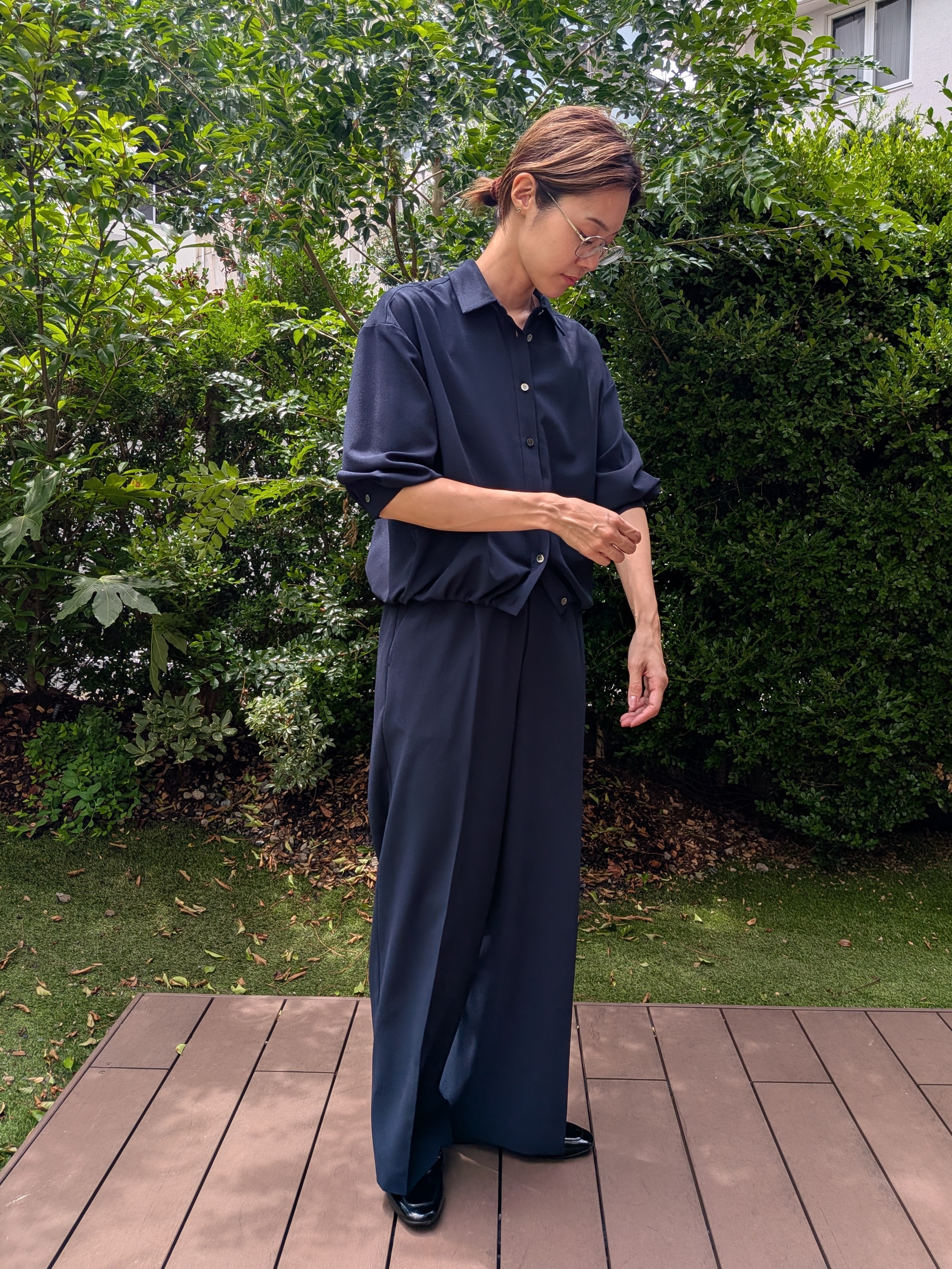 Aさんの「UNTITLED｜【セットアップ可/UVカット/接触冷感】エアリークールドロストシャツ」を使ったコーディネート