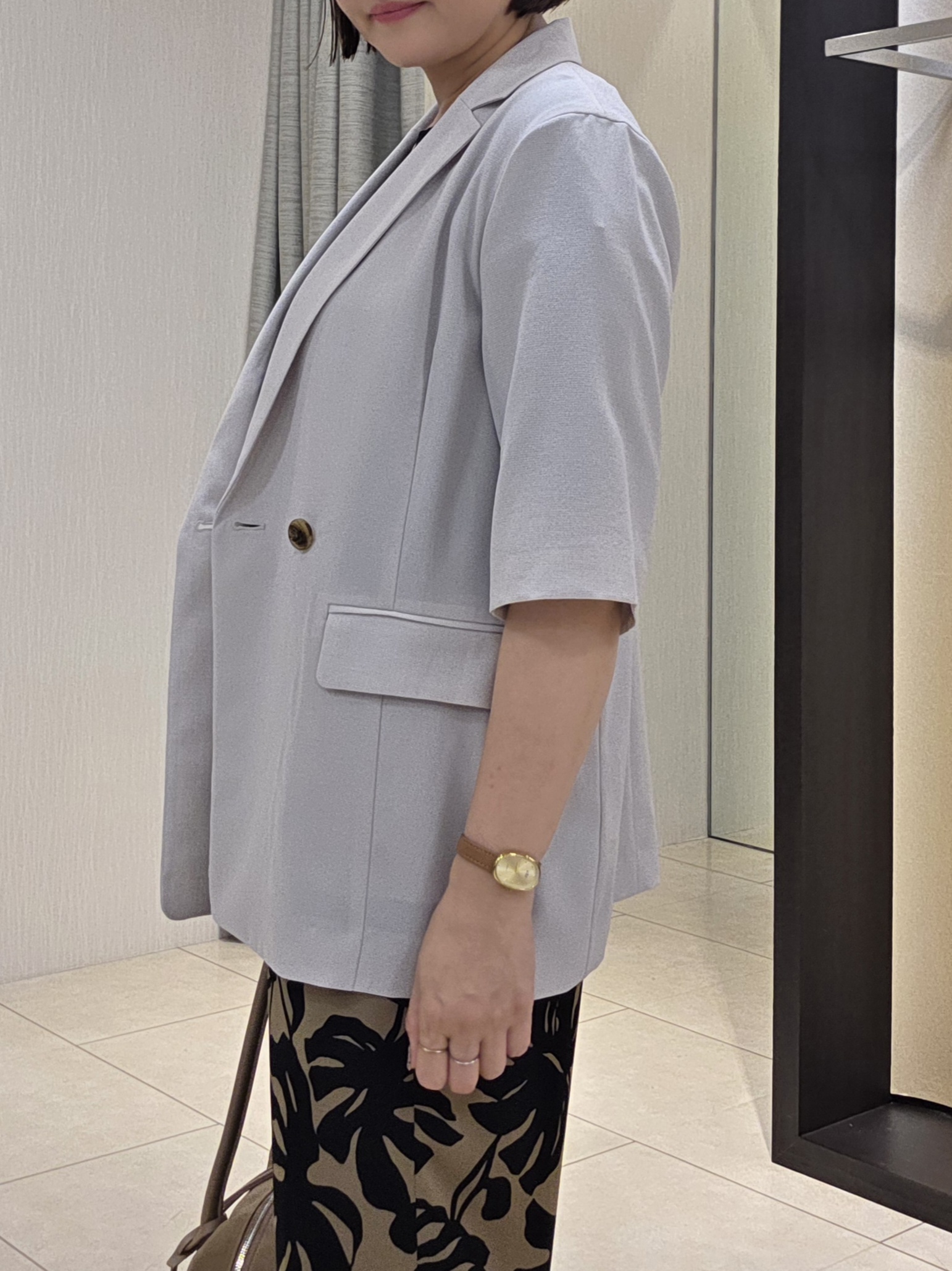 naokoさんの「UNTITLED｜【セットアップ可/UVカット/通気性】エアリークール半袖ジャケット」を使ったコーディネート