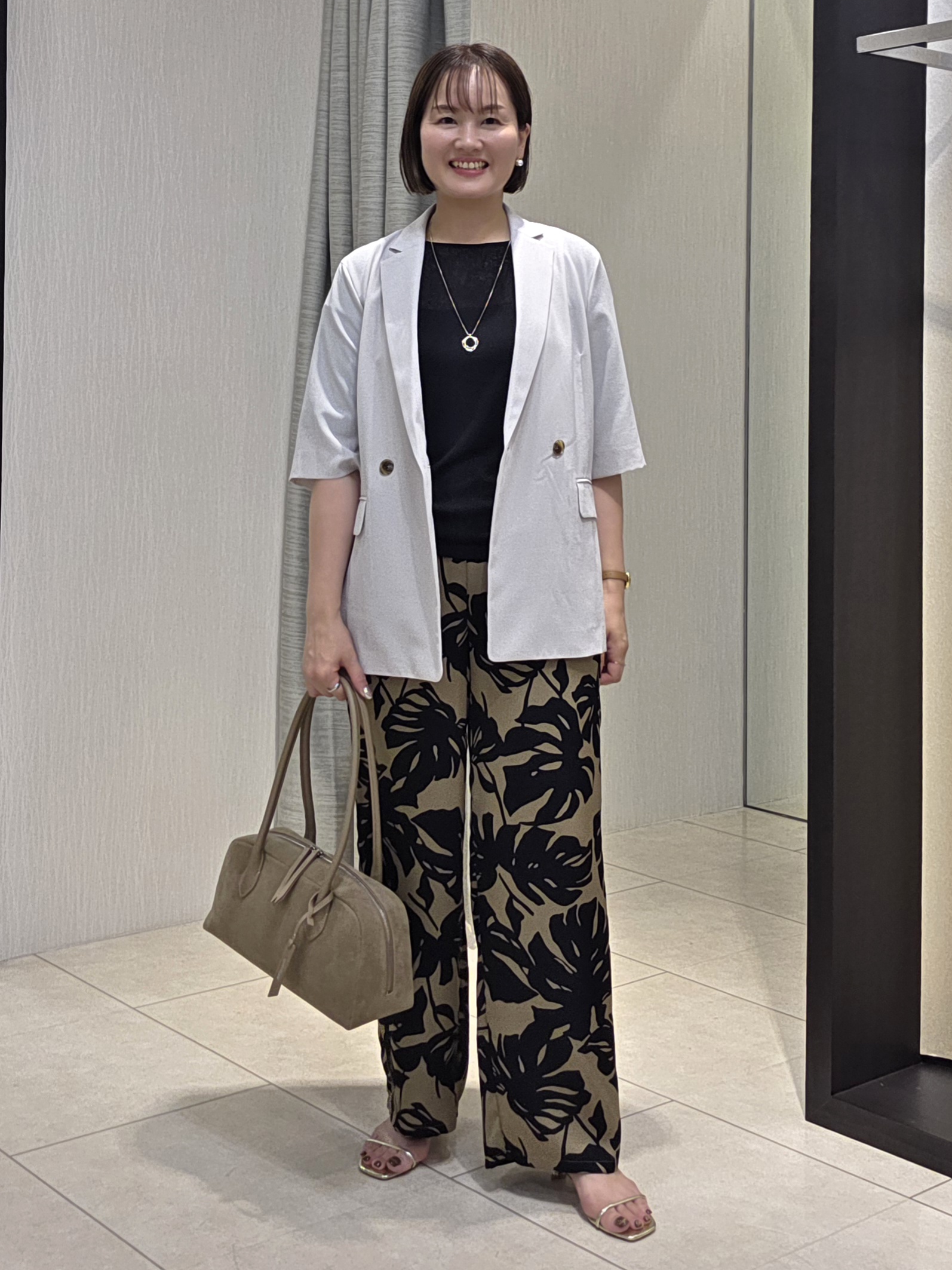naokoさんの「UNTITLED｜【セットアップ可/UVカット/通気性】エアリークール半袖ジャケット」を使ったコーディネート
