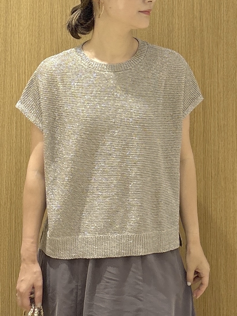 たけねぇさんの「OPAQUE.CLIP｜ラメメッシュニット【洗濯機OK／抗ピル】」を使ったコーディネート