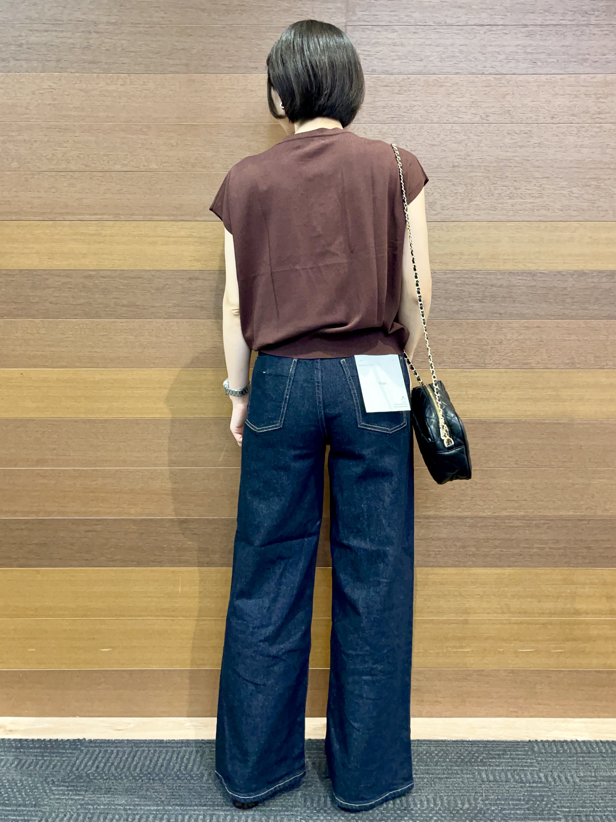 umiさんの「OPAQUE.CLIP｜【接触冷感／UV】フリルフレンチスリーブニット《洗濯機OK》」を使ったコーディネート