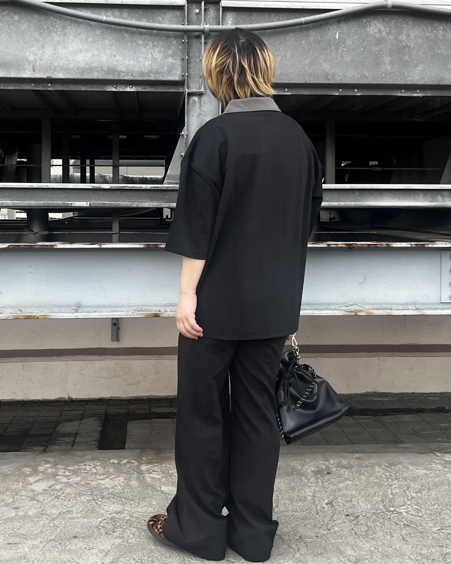 taigaさんの「tk.TAKEO KIKUCHI｜【人気商品！】カラースイッチハーフジップポロ/ドロップショルダー/ポロシャツ/ドライタッチ」を使ったコーディネート