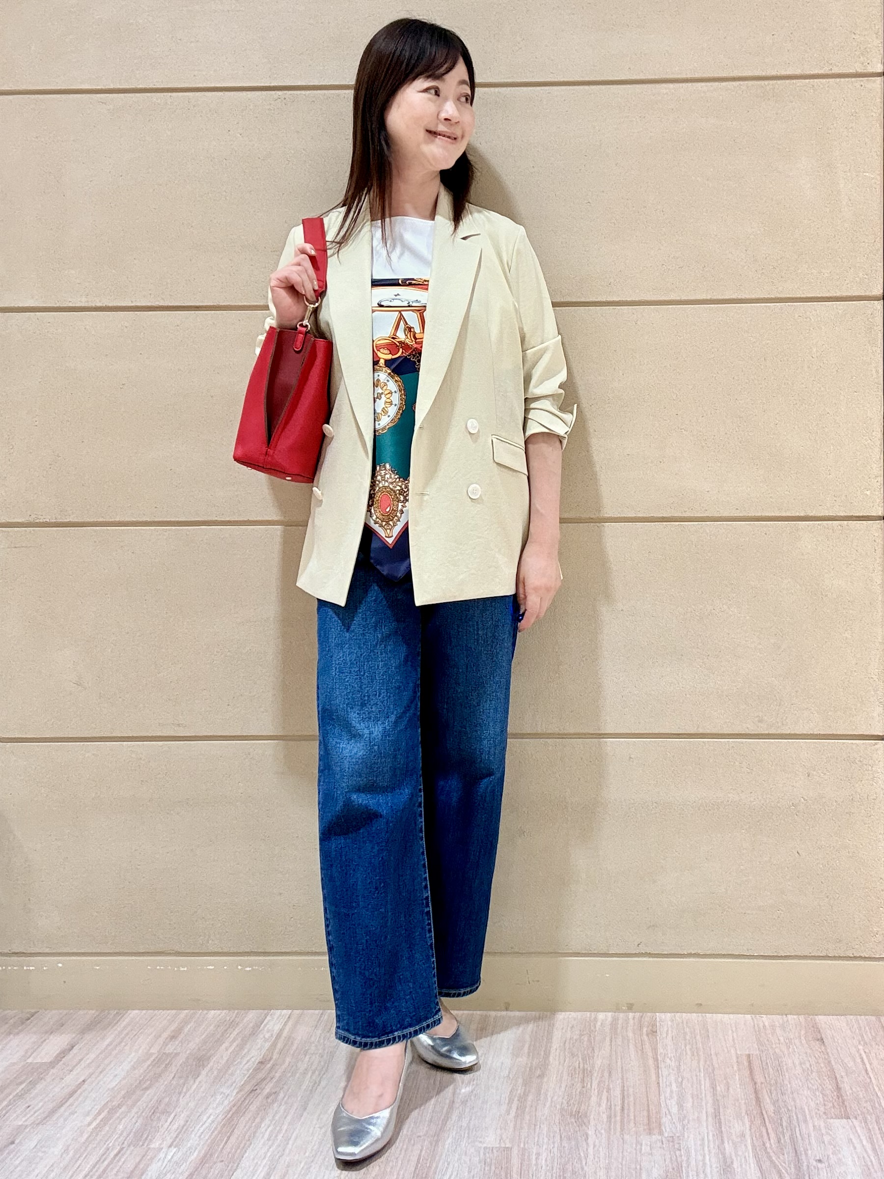 Marさんの「Reflect｜【UVカット／接触冷感／吸水速乾】フレアスリーブペプラムカットソー」を使ったコーディネート