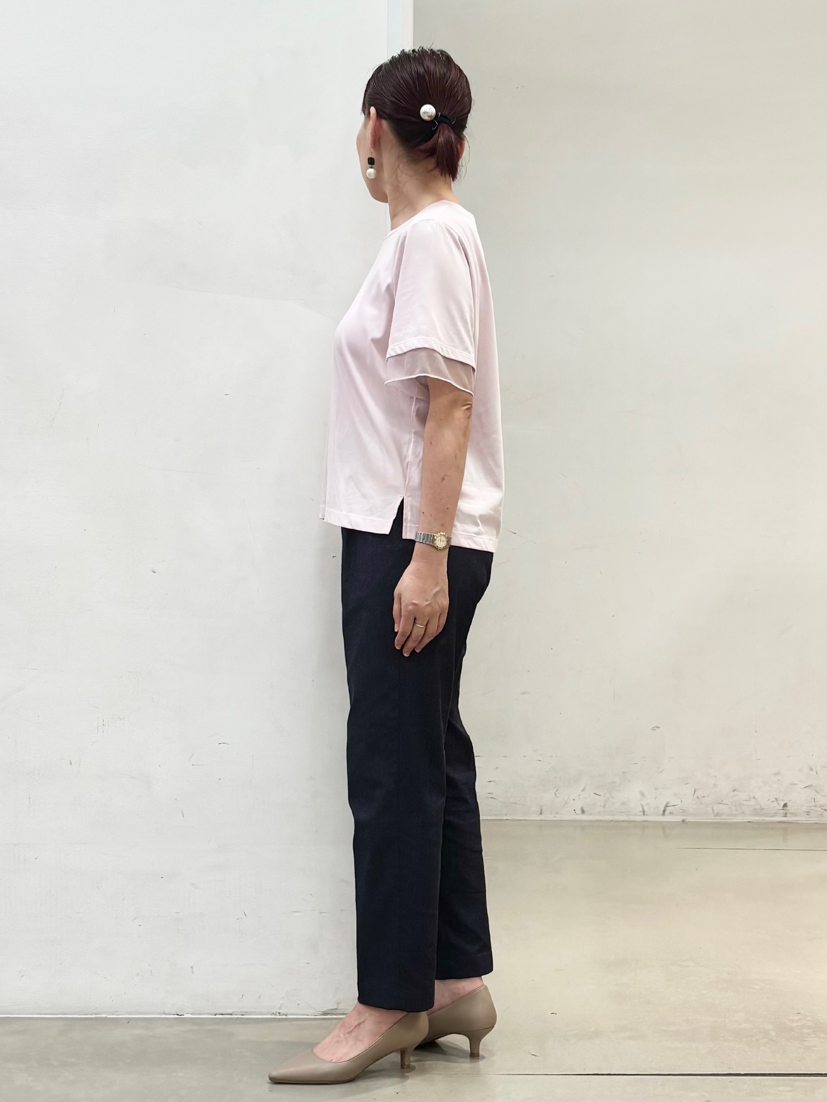 fujiさんの「THE SHOP TK｜【M-XL/ひんやり】上品な透け感 袖口シアーTシャツ」を使ったコーディネート