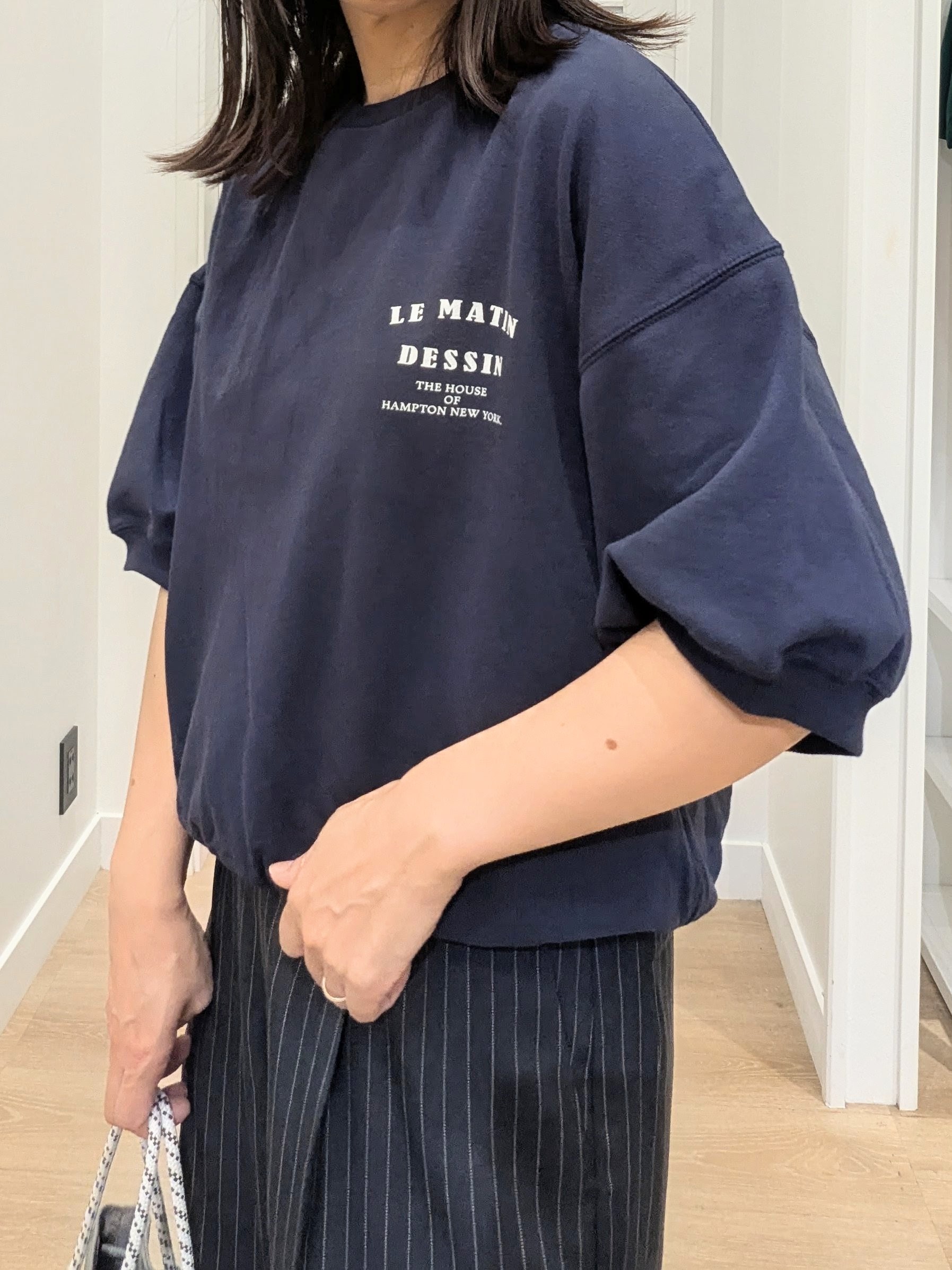enさんの「Dessin｜ハーフスリーブロゴプルオーバー」を使ったコーディネート
