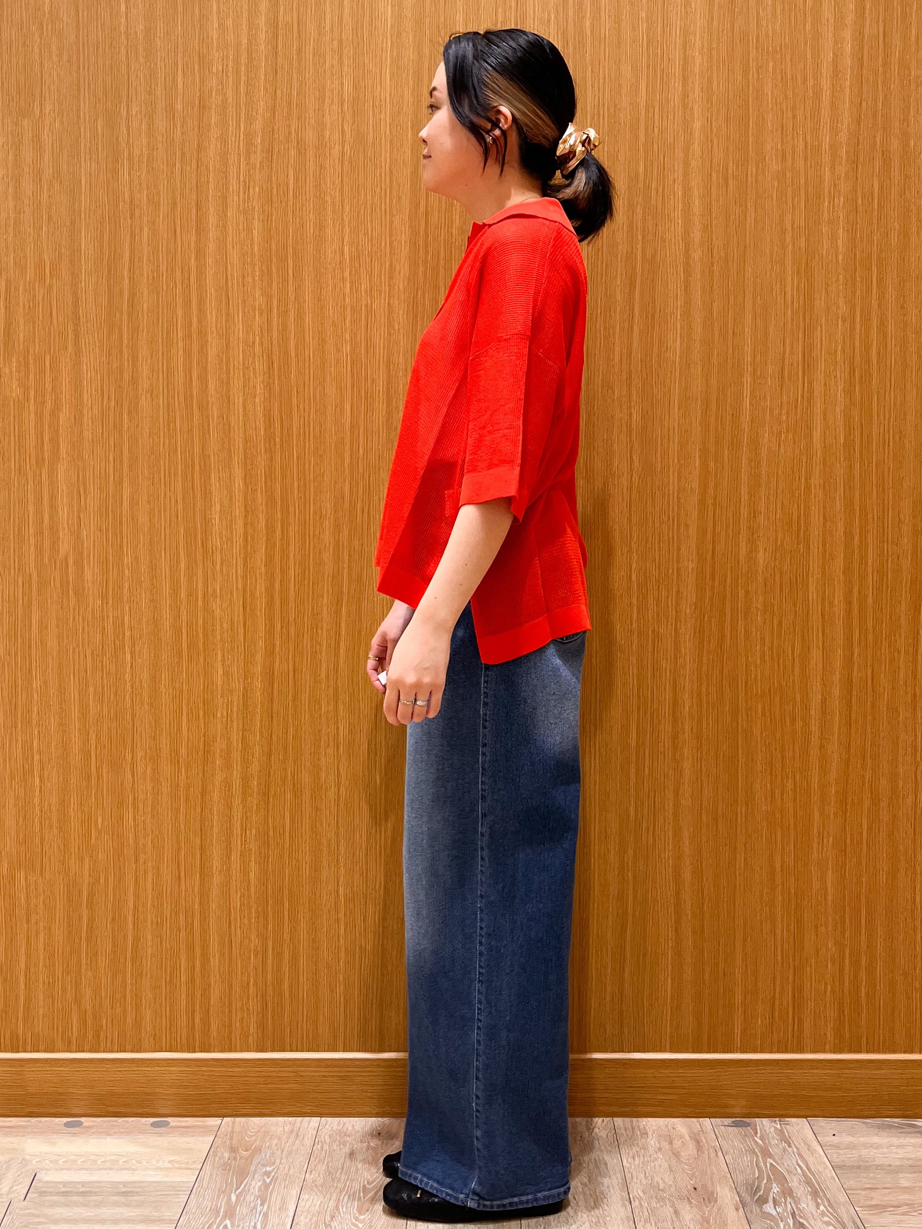 aさんの「OPAQUE.CLIP｜メッシュスキッパーポロニット【UVケア／洗濯機OK】」を使ったコーディネート