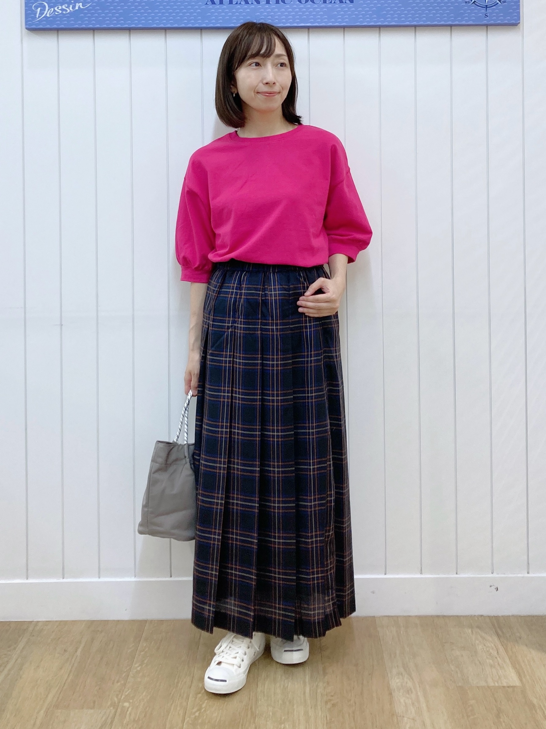 yoshiさんの「Dessin｜バックヘンリーカットソー5分袖」を使ったコーディネート
