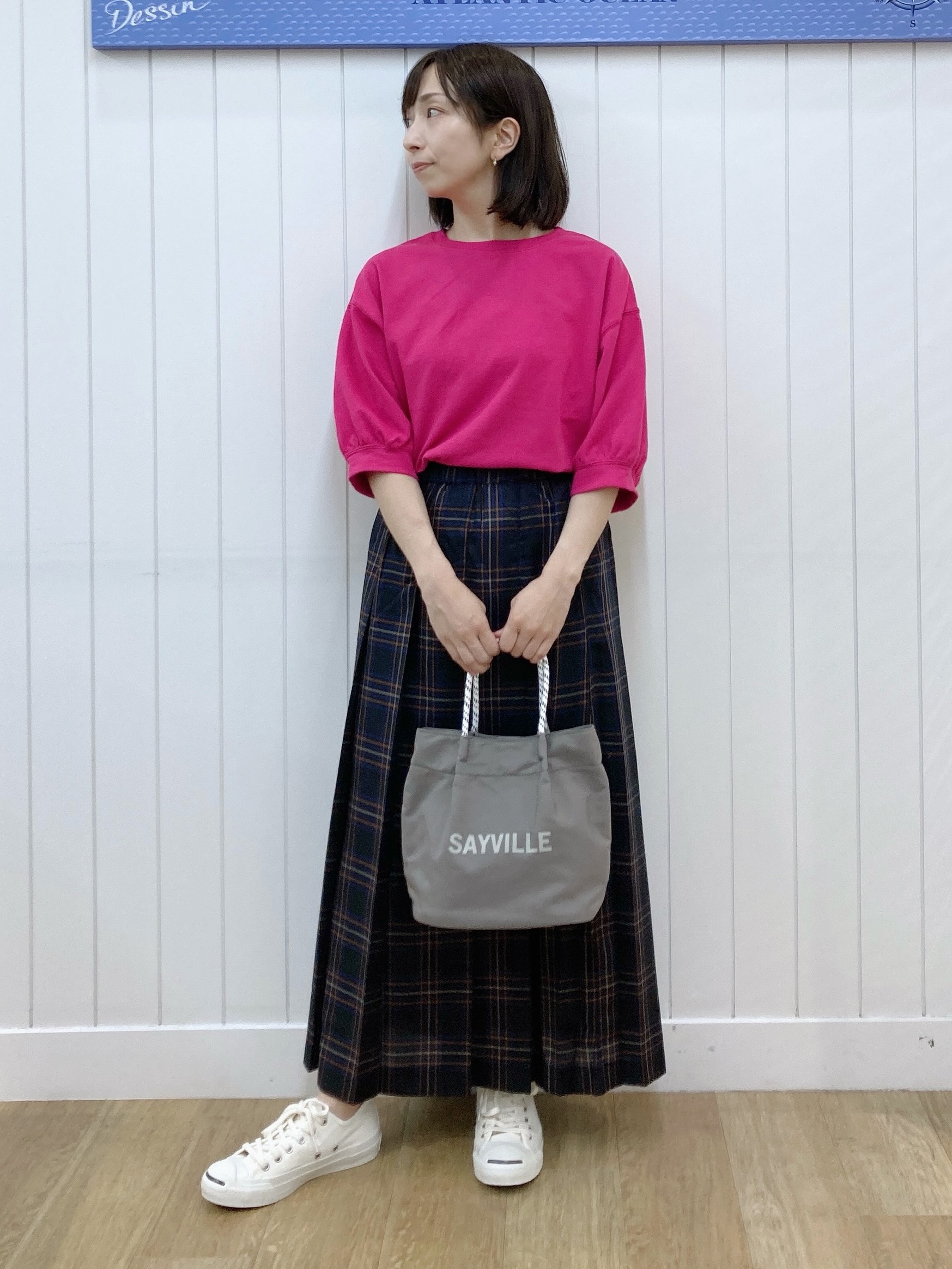yoshiさんの「Dessin｜バックヘンリーカットソー5分袖」を使ったコーディネート