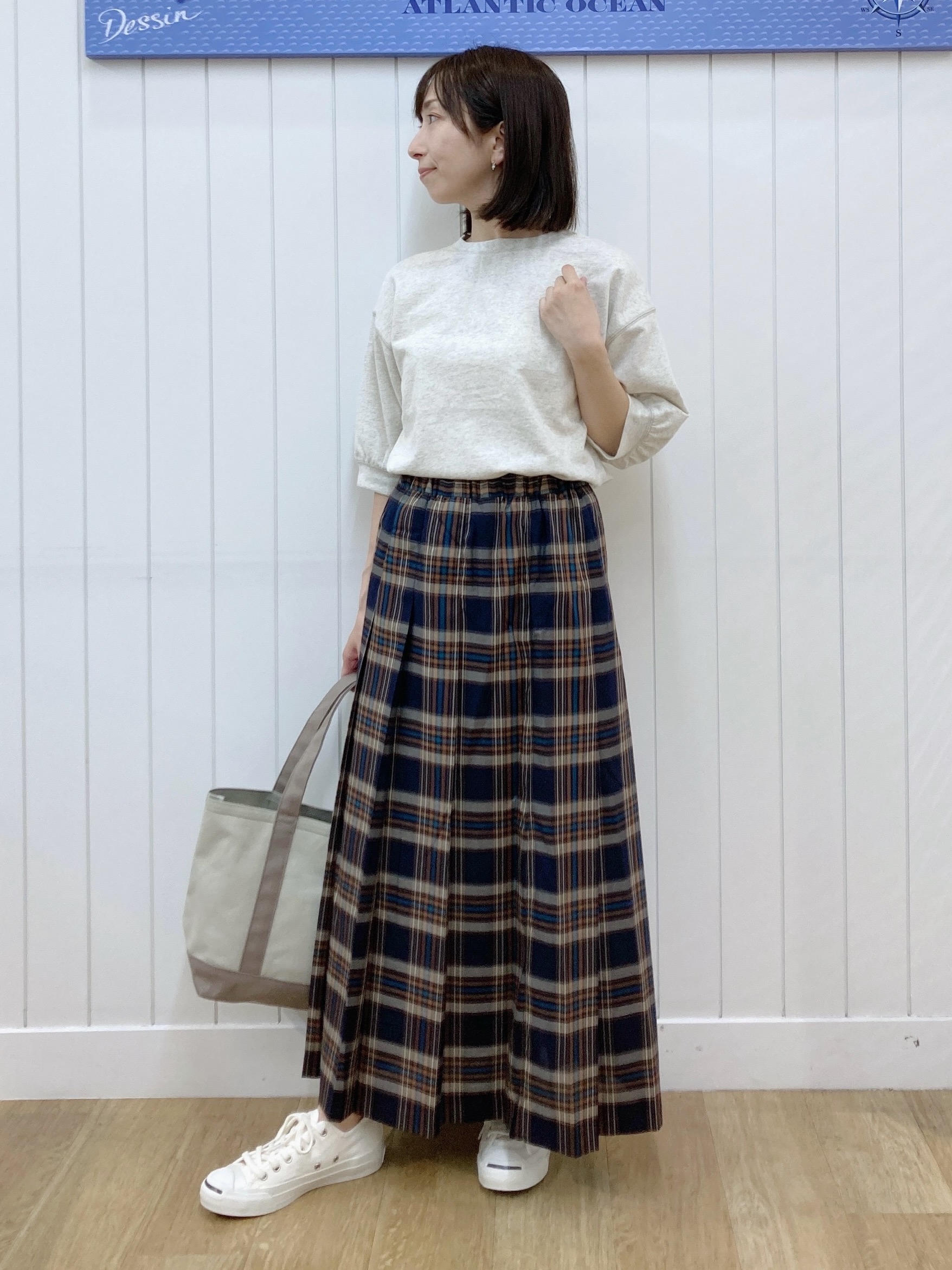 yoshiさんの「Dessin｜バックヘンリーカットソー5分袖」を使ったコーディネート