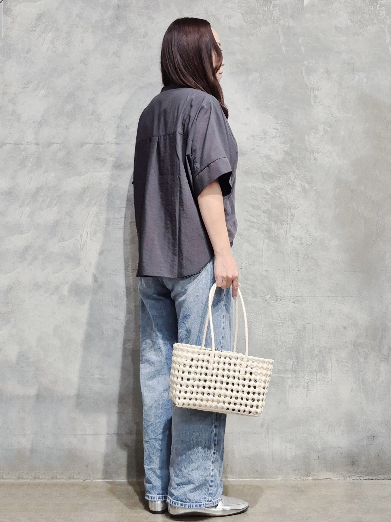 ひさえさんの「THE SHOP TK｜【高レビュー/体型カバー】さらっと快適 ドルマン5分袖ブラウス」を使ったコーディネート
