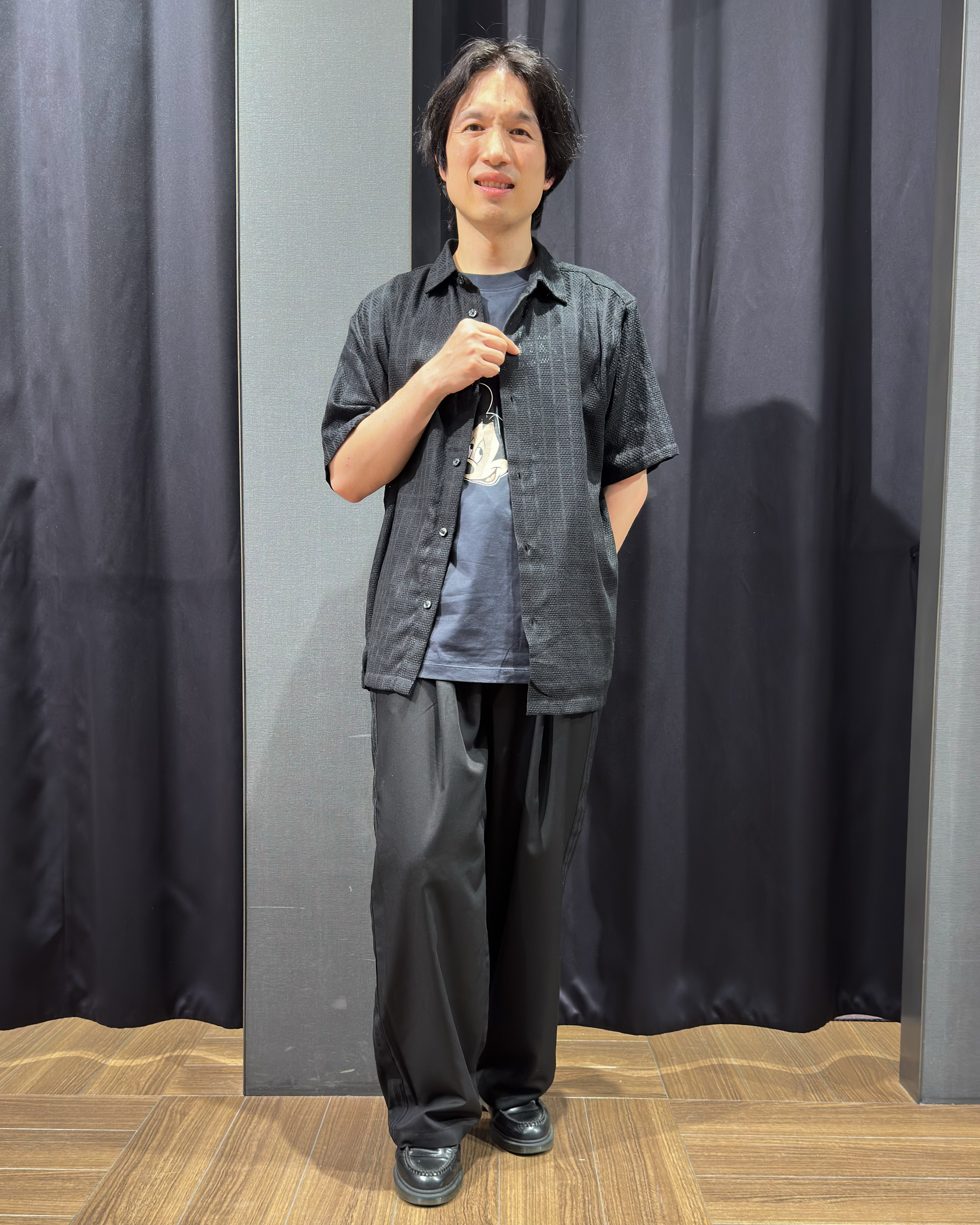 tomoyaさんの「THE SHOP TK｜【洗濯機OK】格子柄メッシュ半袖シャツ」を使ったコーディネート