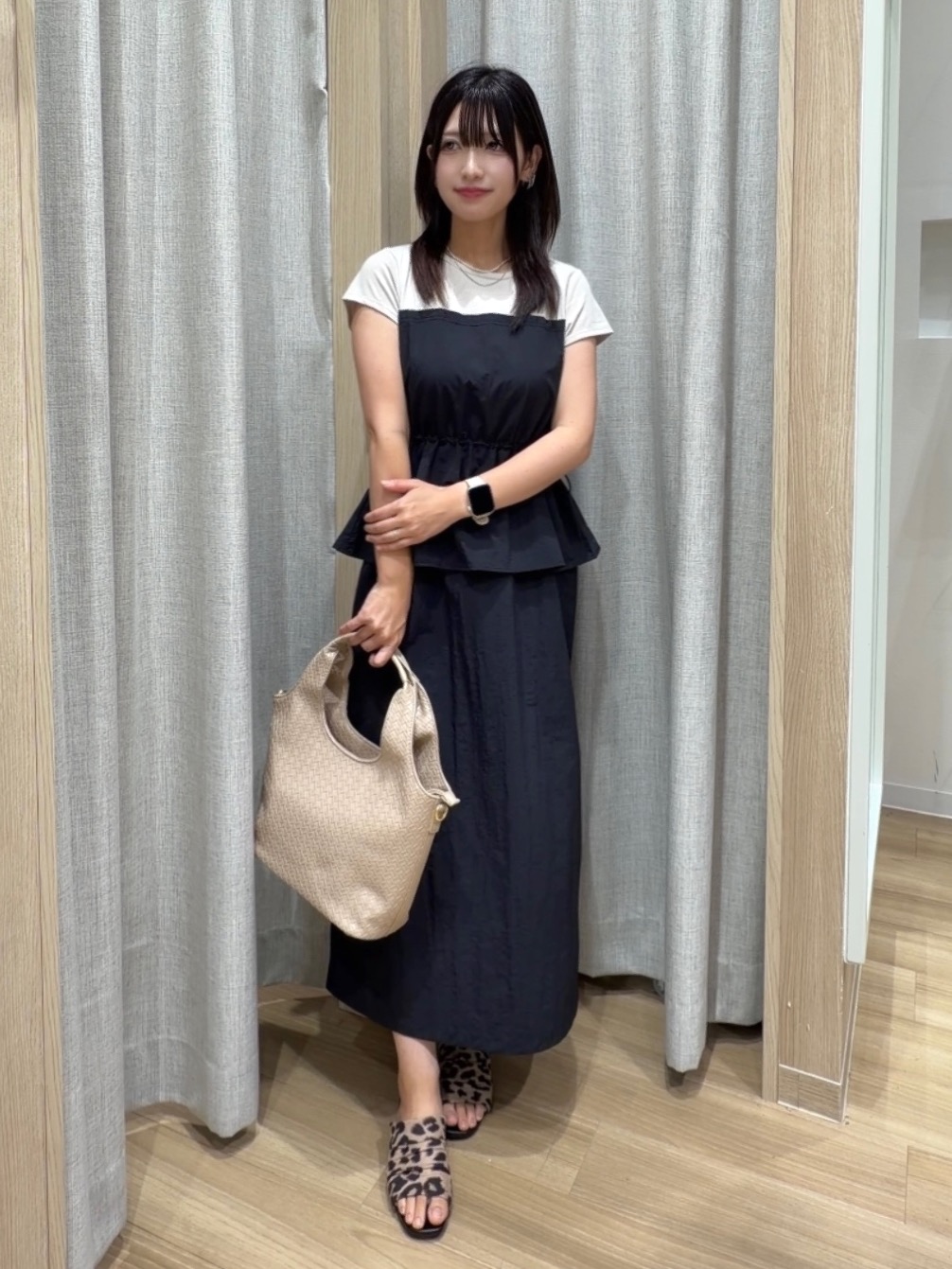 Fumikaさんの「grove｜【低身長さんも選べる着丈・洗濯機◎】1枚で旬顔！Tシャツドッキングドロストワンピース」を使ったコーディネート
