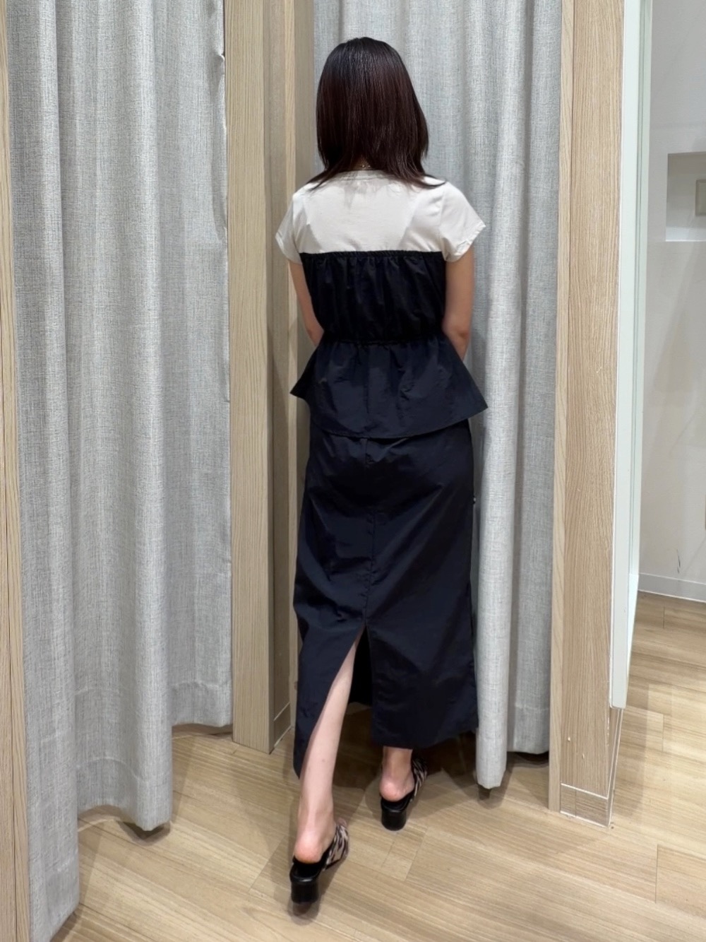 Fumikaさんの「grove｜【低身長さんも選べる着丈・洗濯機◎】1枚で旬顔！Tシャツドッキングドロストワンピース」を使ったコーディネート