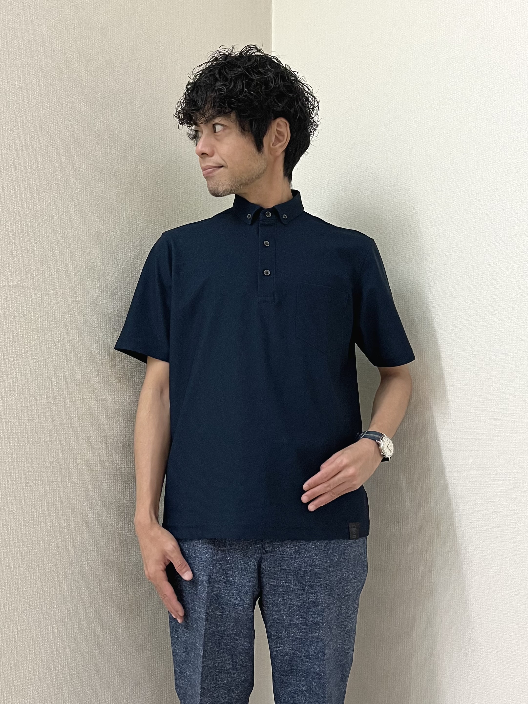 URAさんの「TAKEO KIKUCHI｜【通気性】AIR TOOL ポロシャツ」を使ったコーディネート
