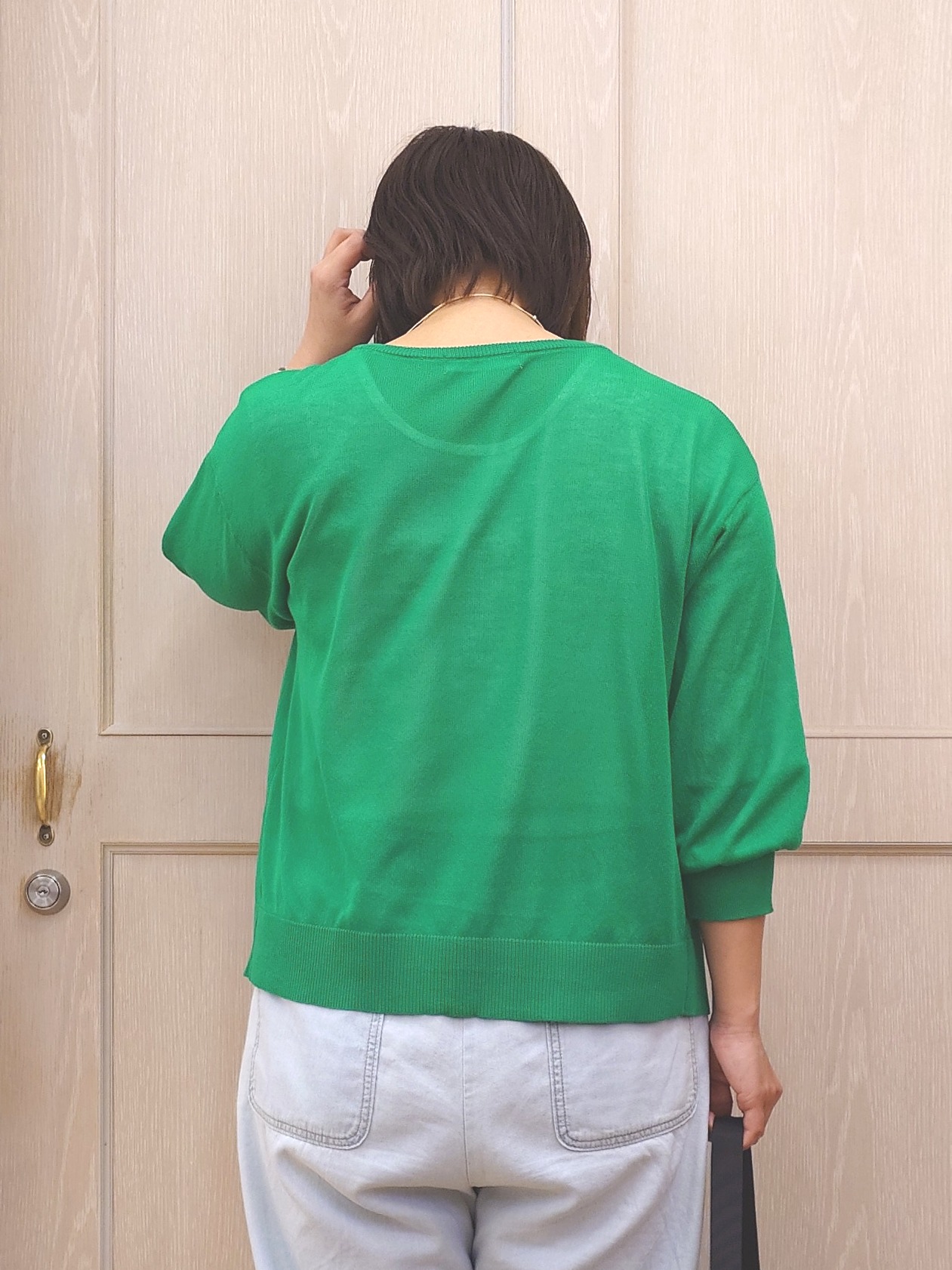 とろろさんの「SHOO･LA･RUE｜【ひんやり/洗濯機可/S-LL】程よいVネックですっきり魅せる ジップアップ 7分袖シアーカーディガ」を使ったコーディネート