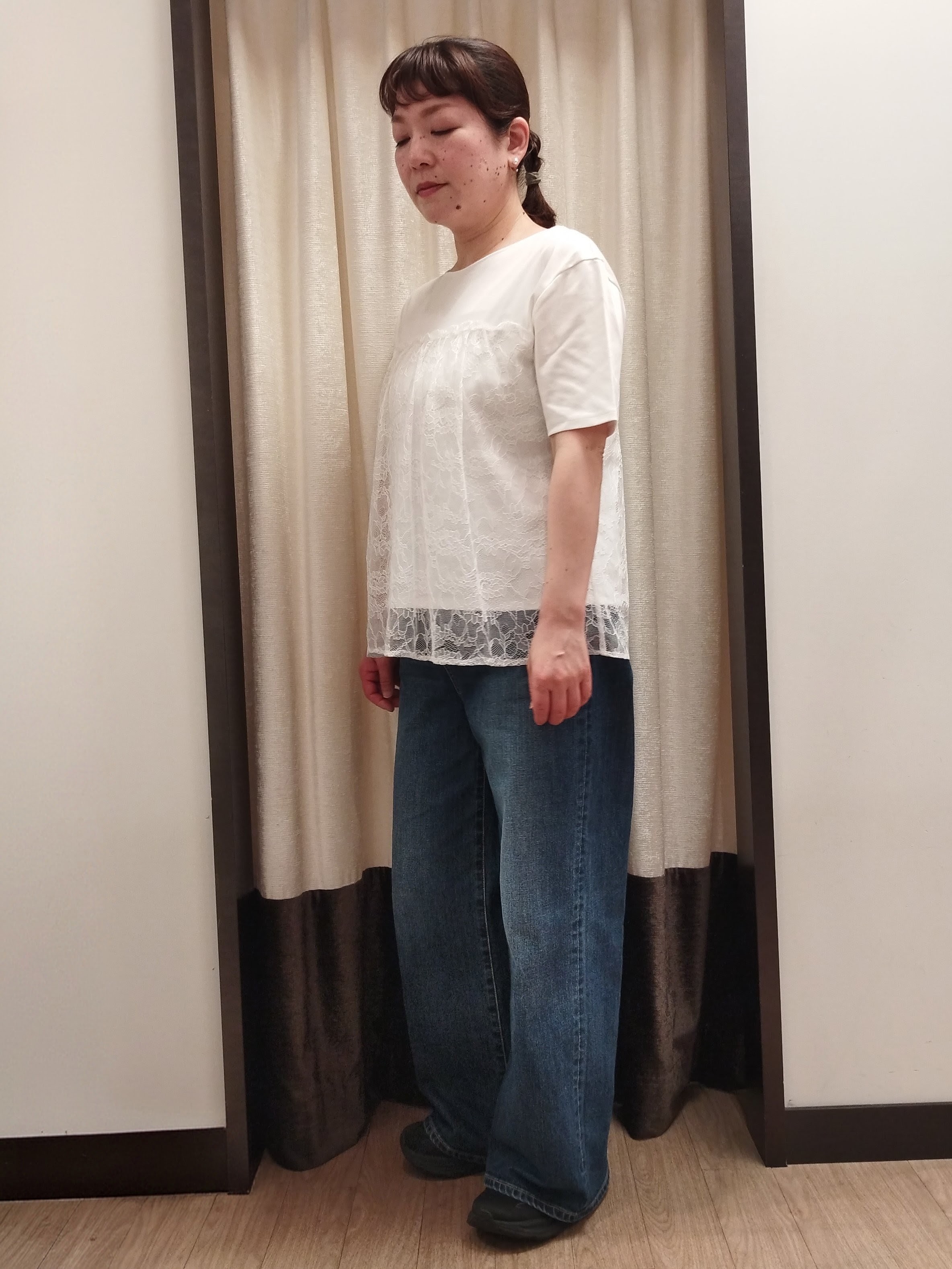 junさんの「Reflect｜【UVカット／接触冷感／手洗い可】ラッセルレースプルオーバー」を使ったコーディネート
