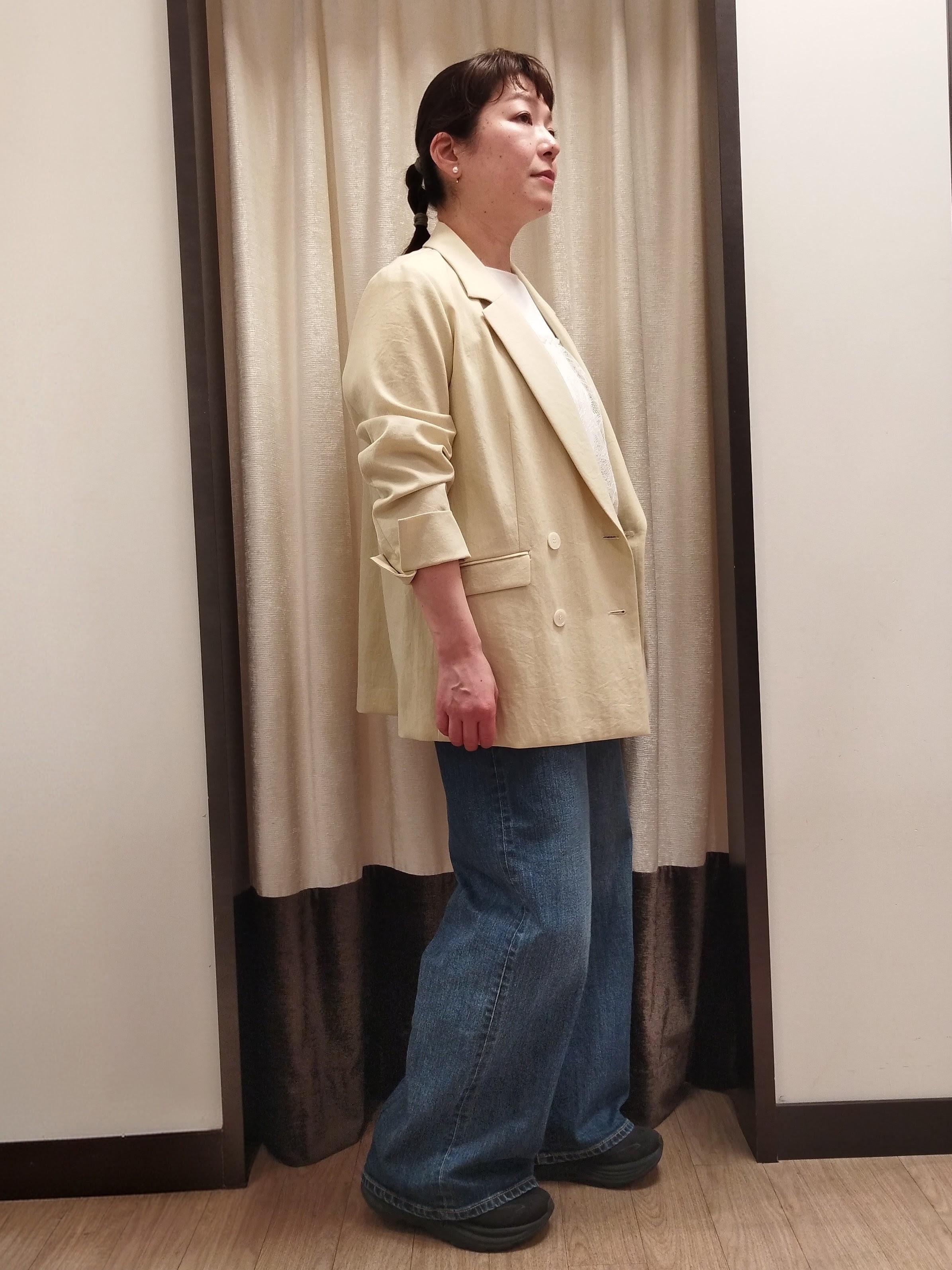 junさんの「Reflect｜コットンリネンテーラードジャケット」を使ったコーディネート